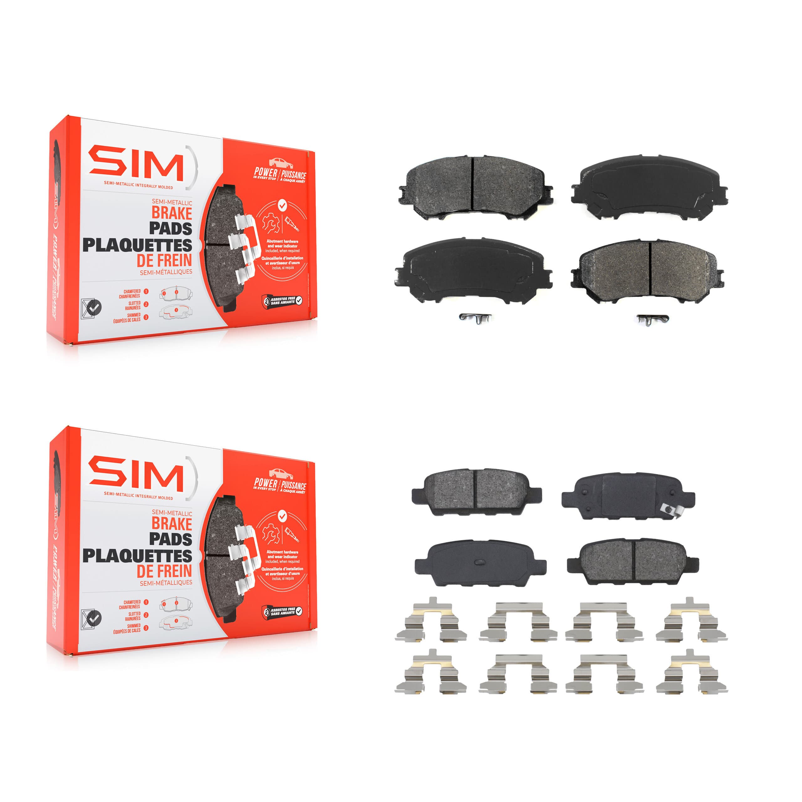 SIM - KSM-100220 - Front and Rear Disc Brake Pad Kits image 1