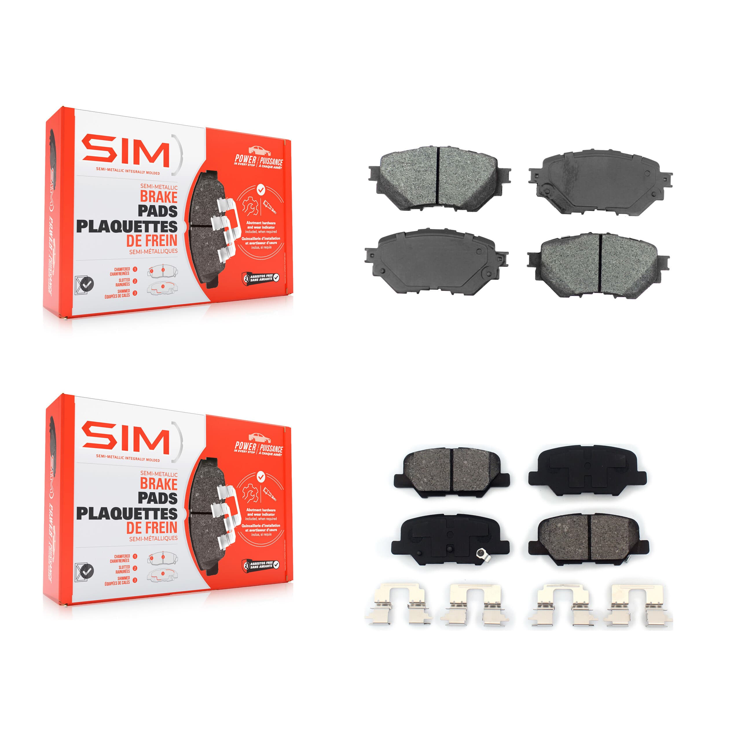 SIM - KSM-100221 - Front and Rear Disc Brake Pad Kits image 1
