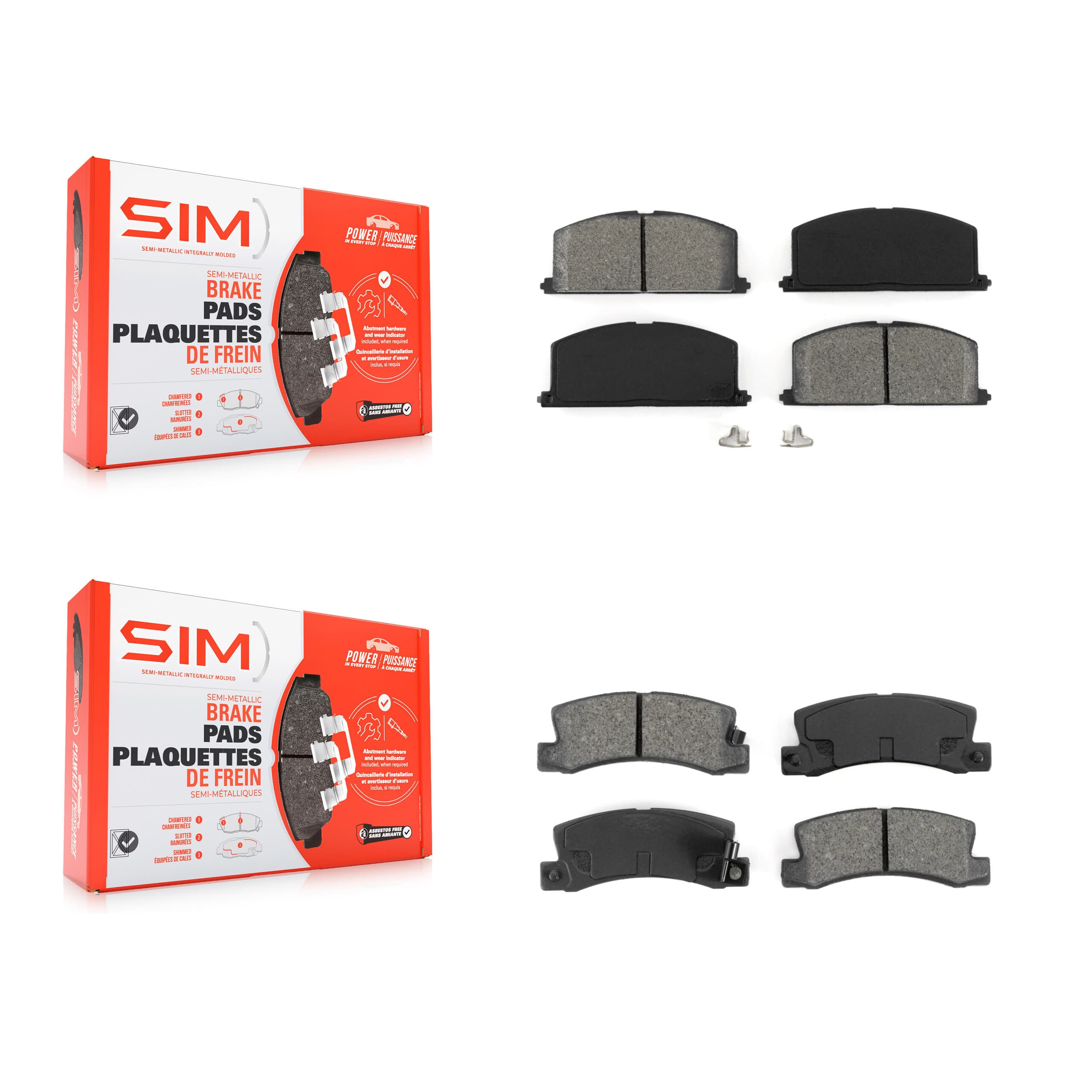 SIM - KSM-100227 - Front and Rear Disc Brake Pad Kits image 1