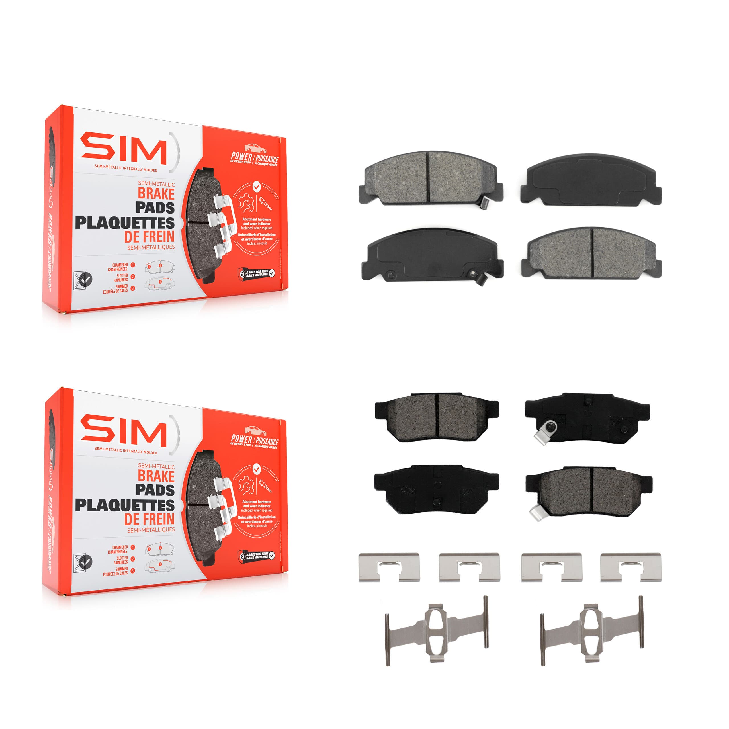 SIM - KSM-100228 - Front and Rear Disc Brake Pad Kits image 1