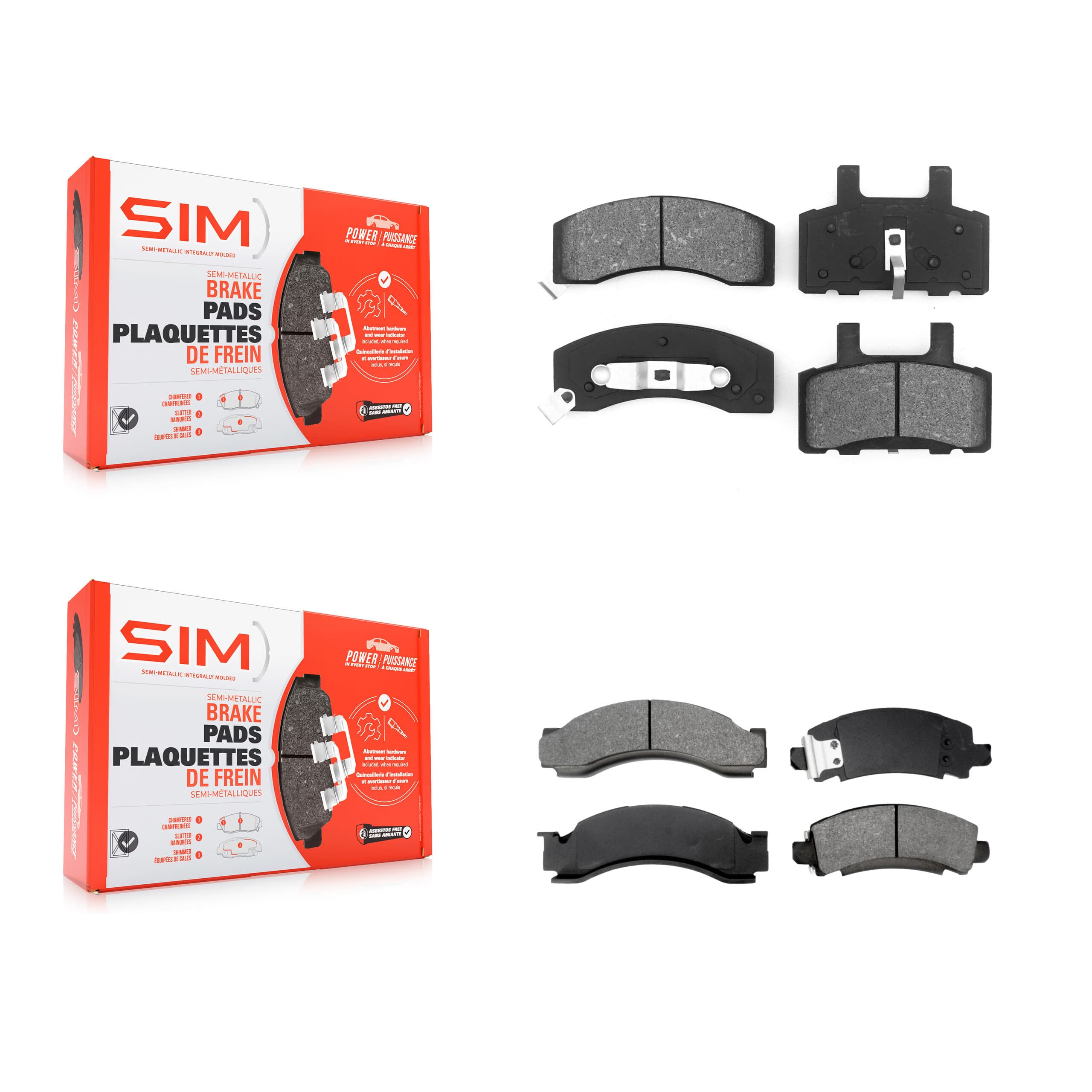 SIM - KSM-100238 - Front and Rear Disc Brake Pad Kits image 1