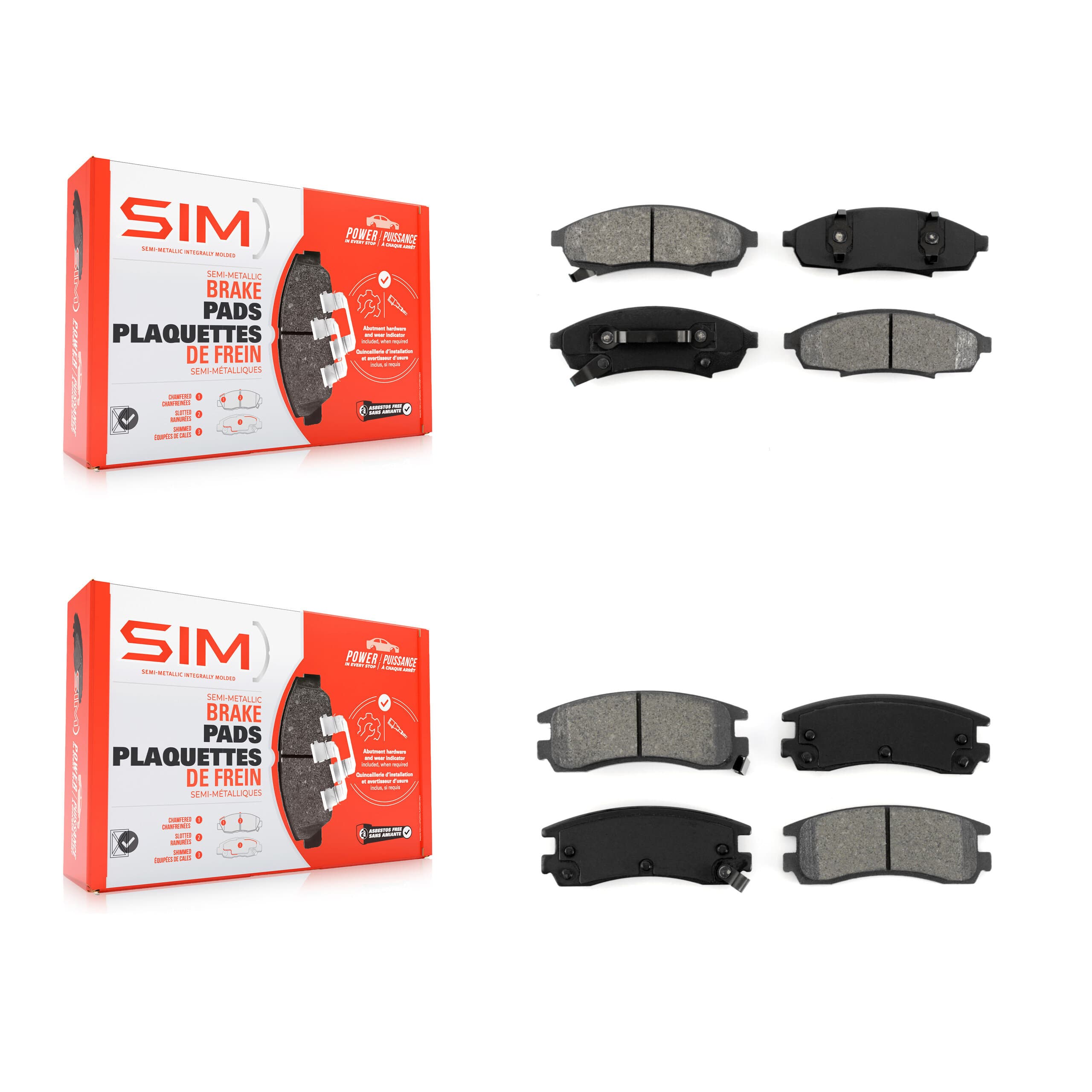SIM - KSM-100239 - Front and Rear Disc Brake Pad Kits image 1