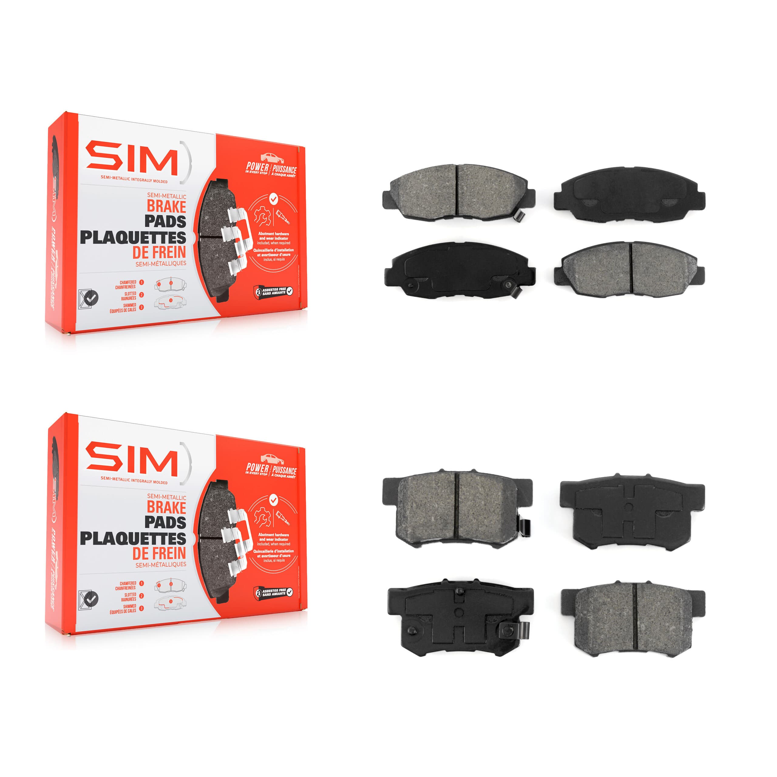 SIM - KSM-100246 - Front and Rear Disc Brake Pad Kits image 1