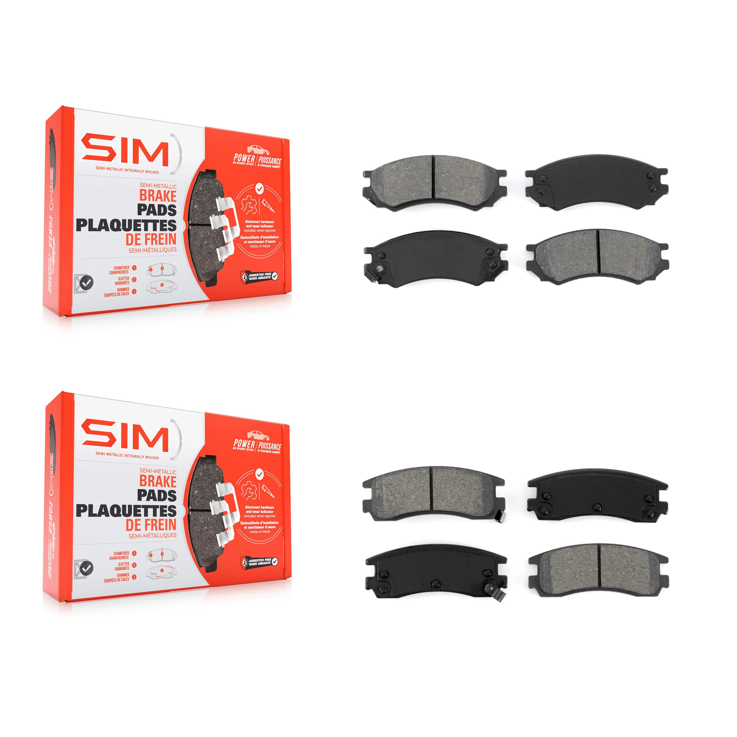 SIM - KSM-100255 - Front and Rear Disc Brake Pad Kits image 1