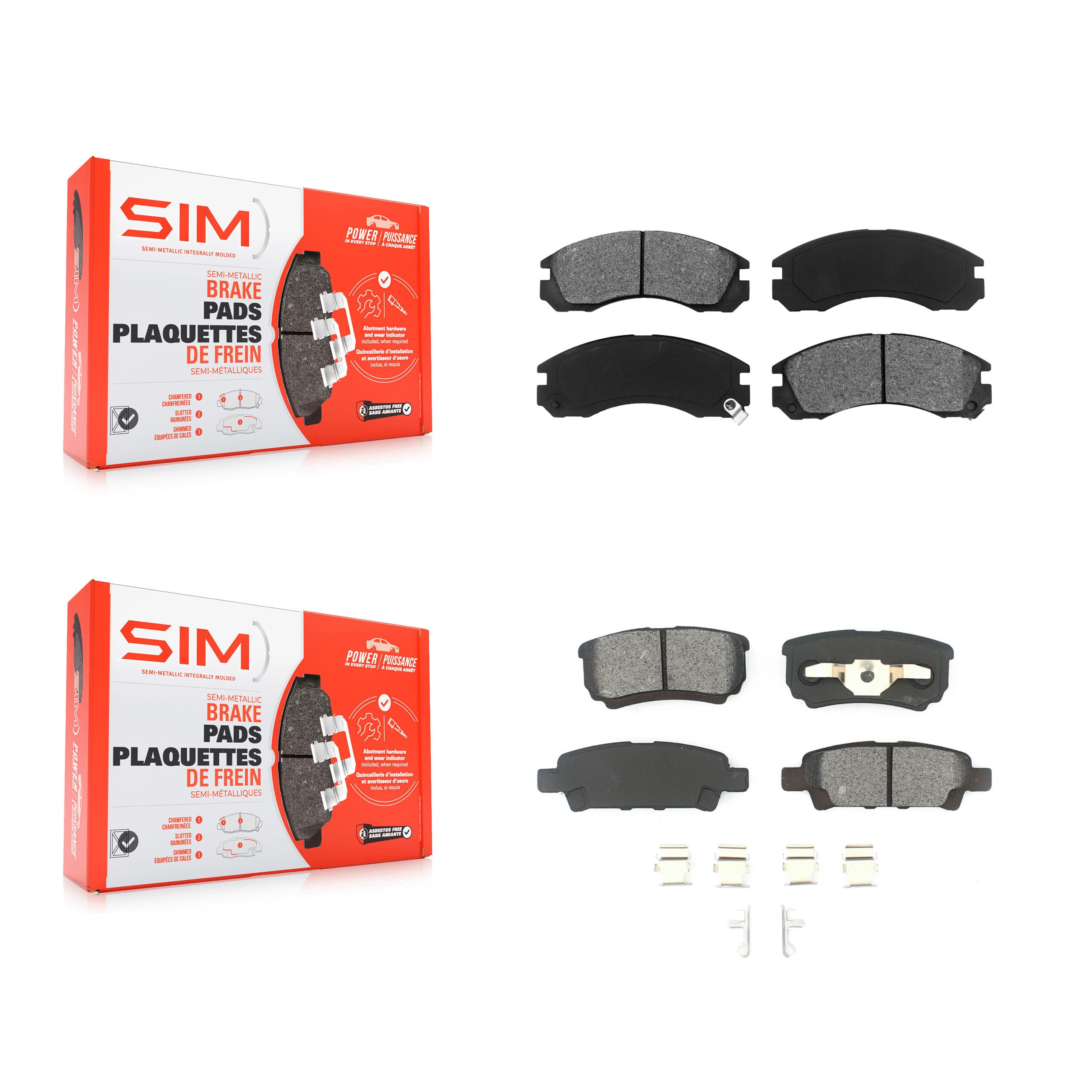 SIM - KSM-100261 - Front and Rear Disc Brake Pad Kits image 1