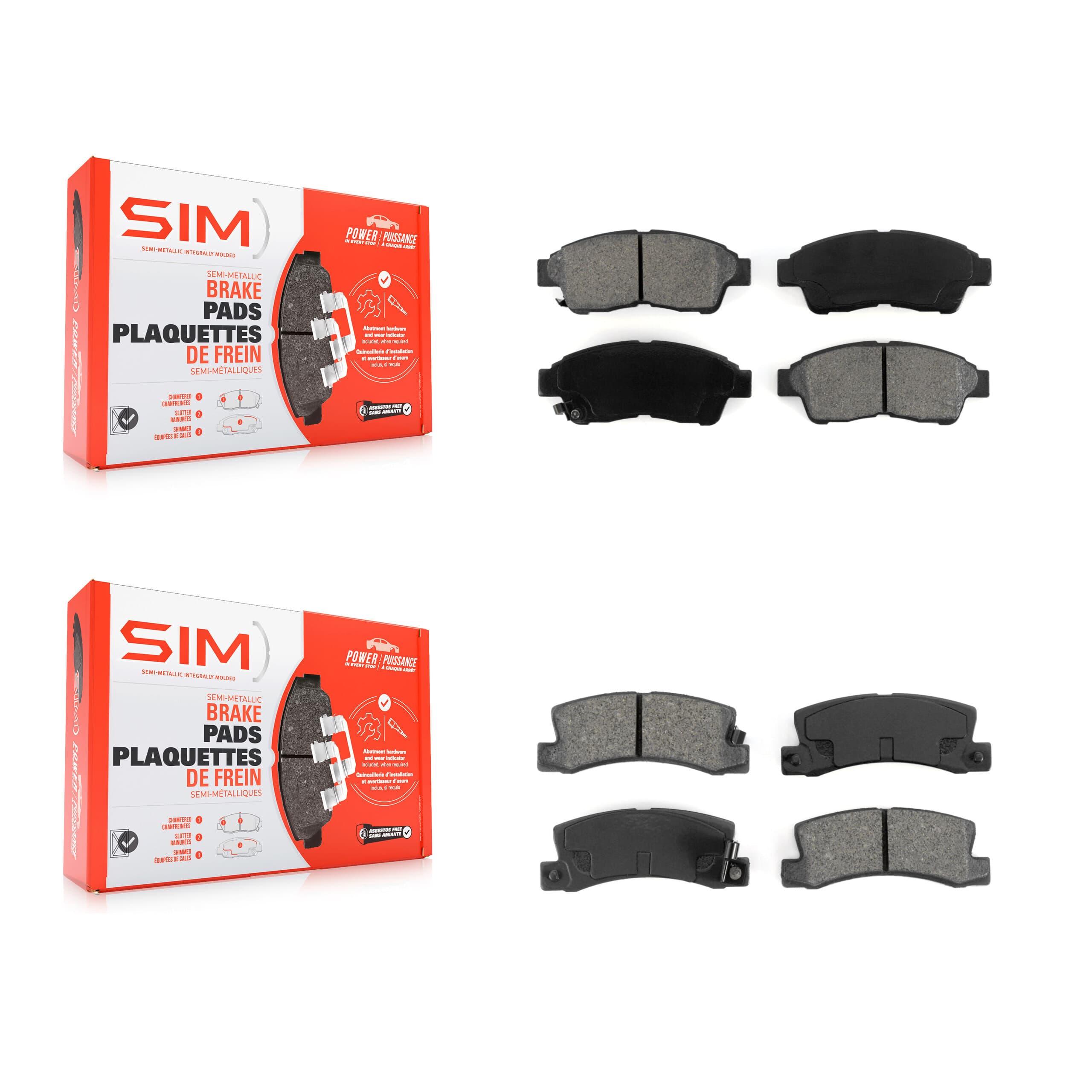 SIM - KSM-100267 - Front and Rear Disc Brake Pad Kits image 1