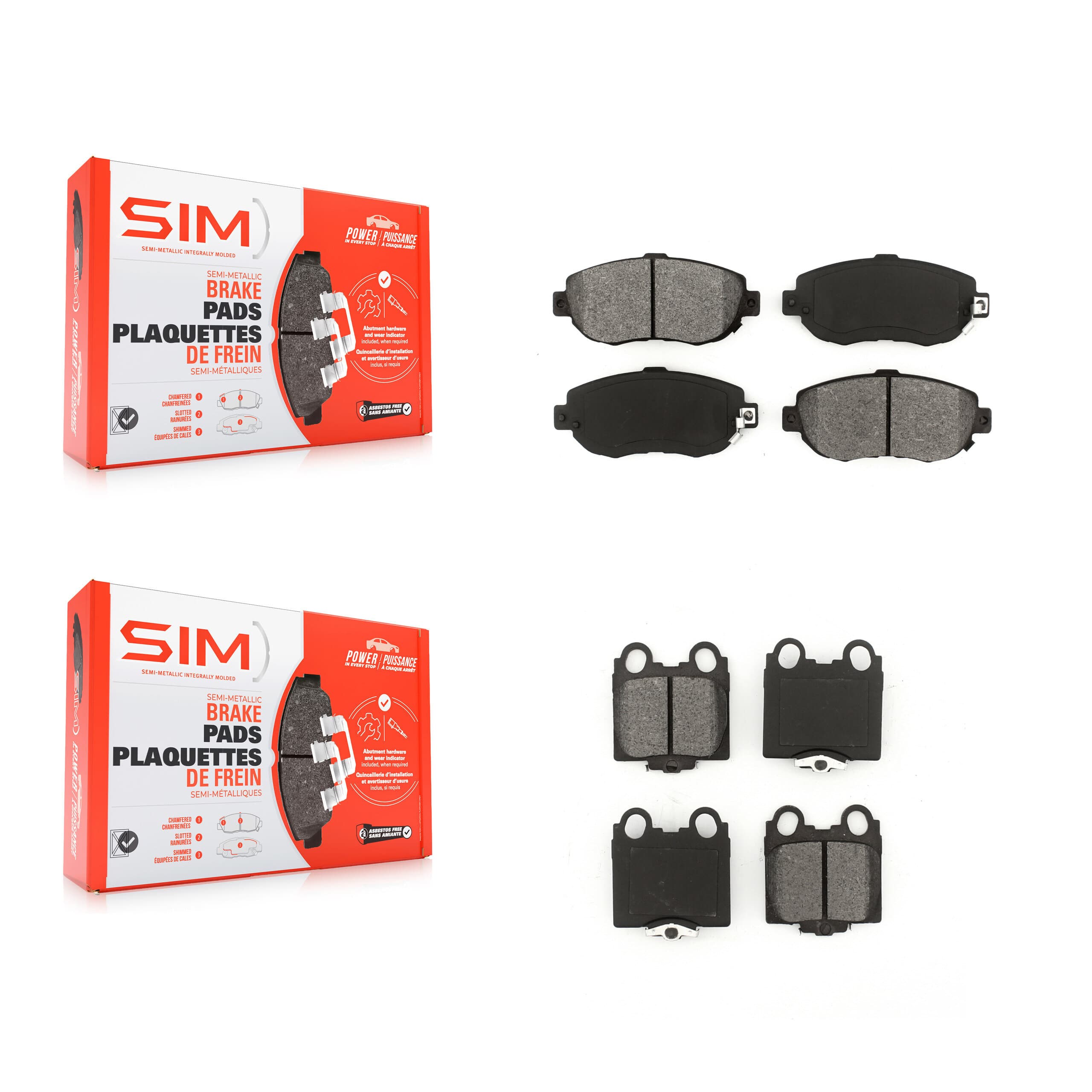 SIM - KSM-100277 - Front and Rear Disc Brake Pad Kits image 1