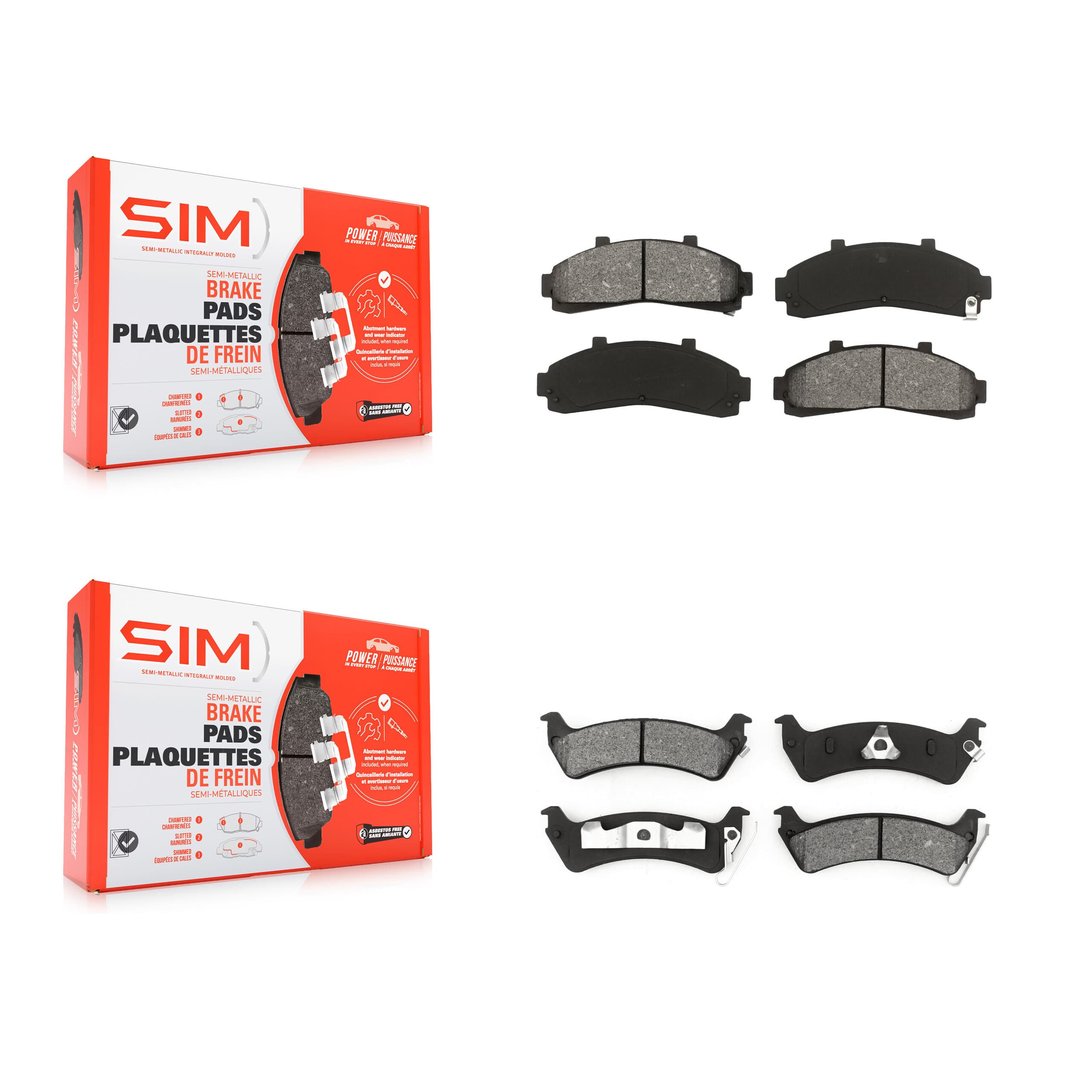 SIM - KSM-100285 - Front and Rear Disc Brake Pad Kits image 1