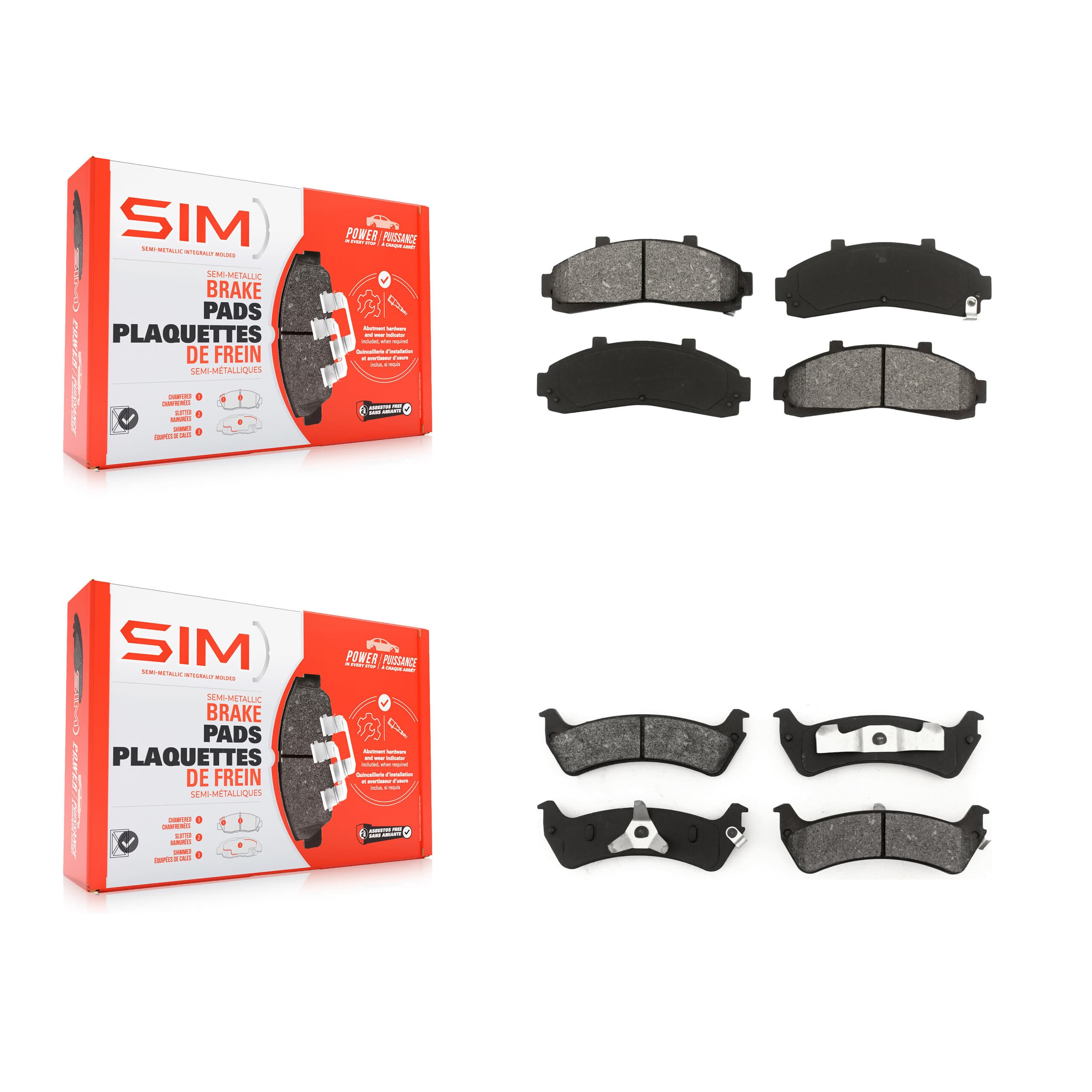 SIM - KSM-100286 - Front and Rear Disc Brake Pad Kits image 1