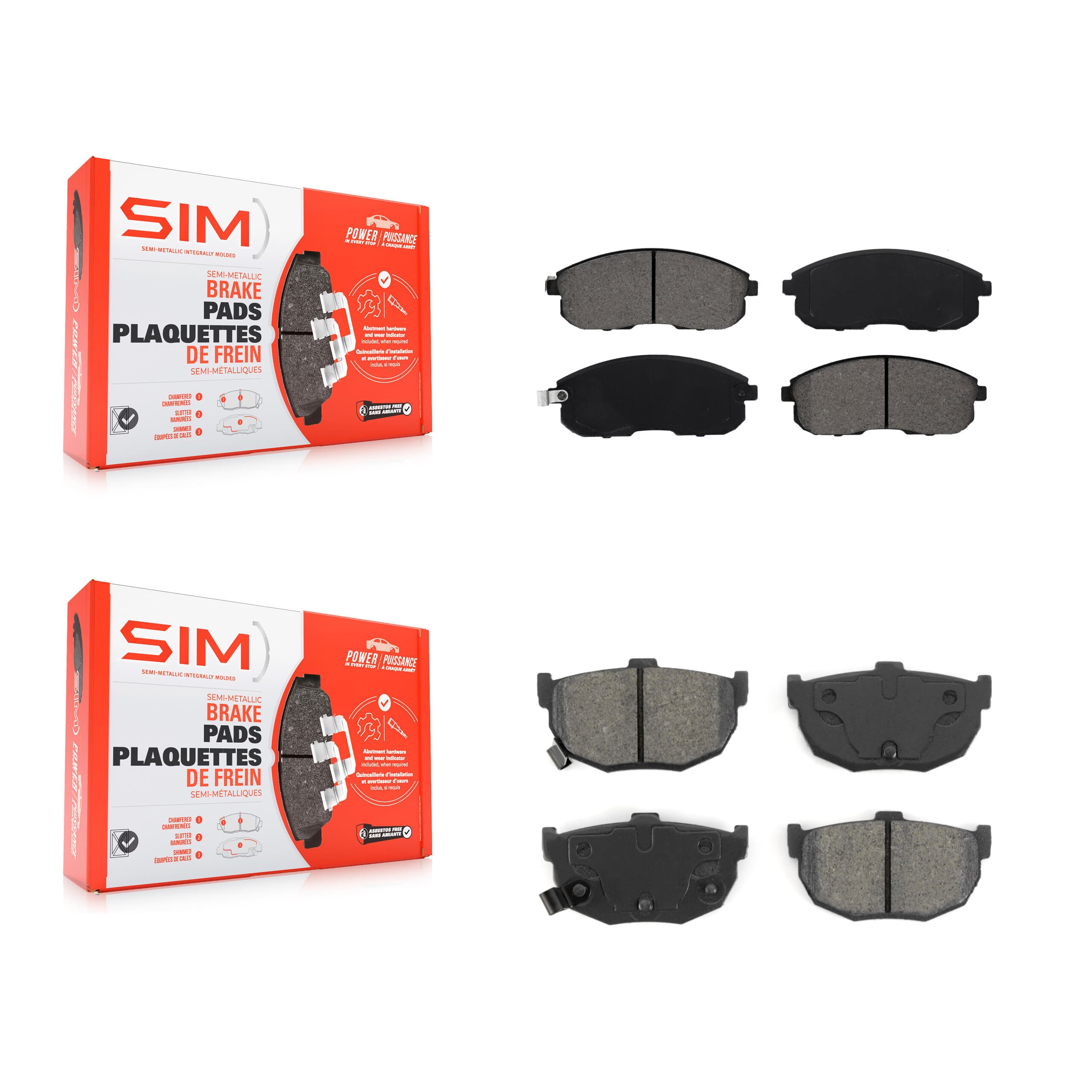 SIM - KSM-100287 - Front and Rear Disc Brake Pad Kits image 1