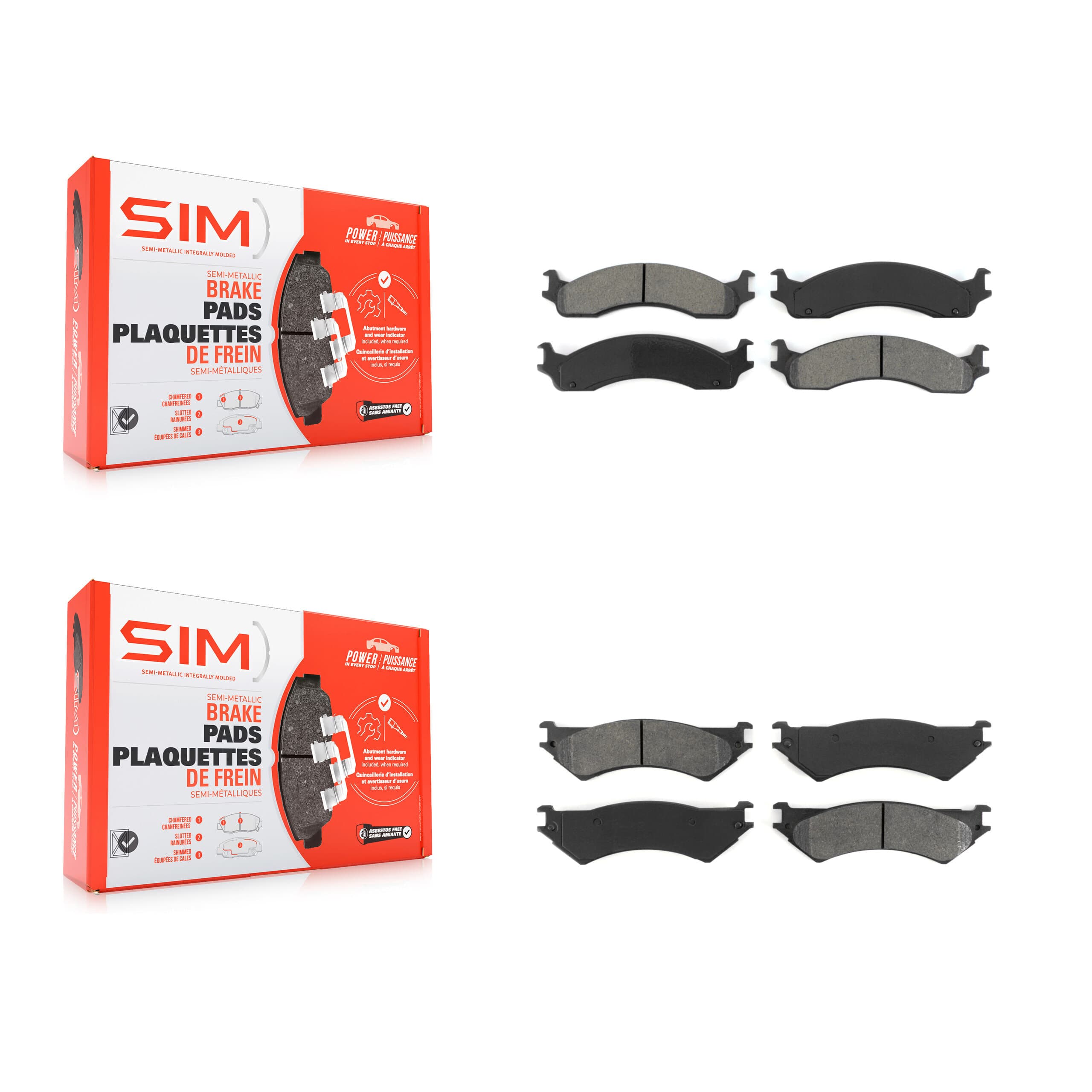 SIM - KSM-100293 - Front and Rear Disc Brake Pad Kits image 1