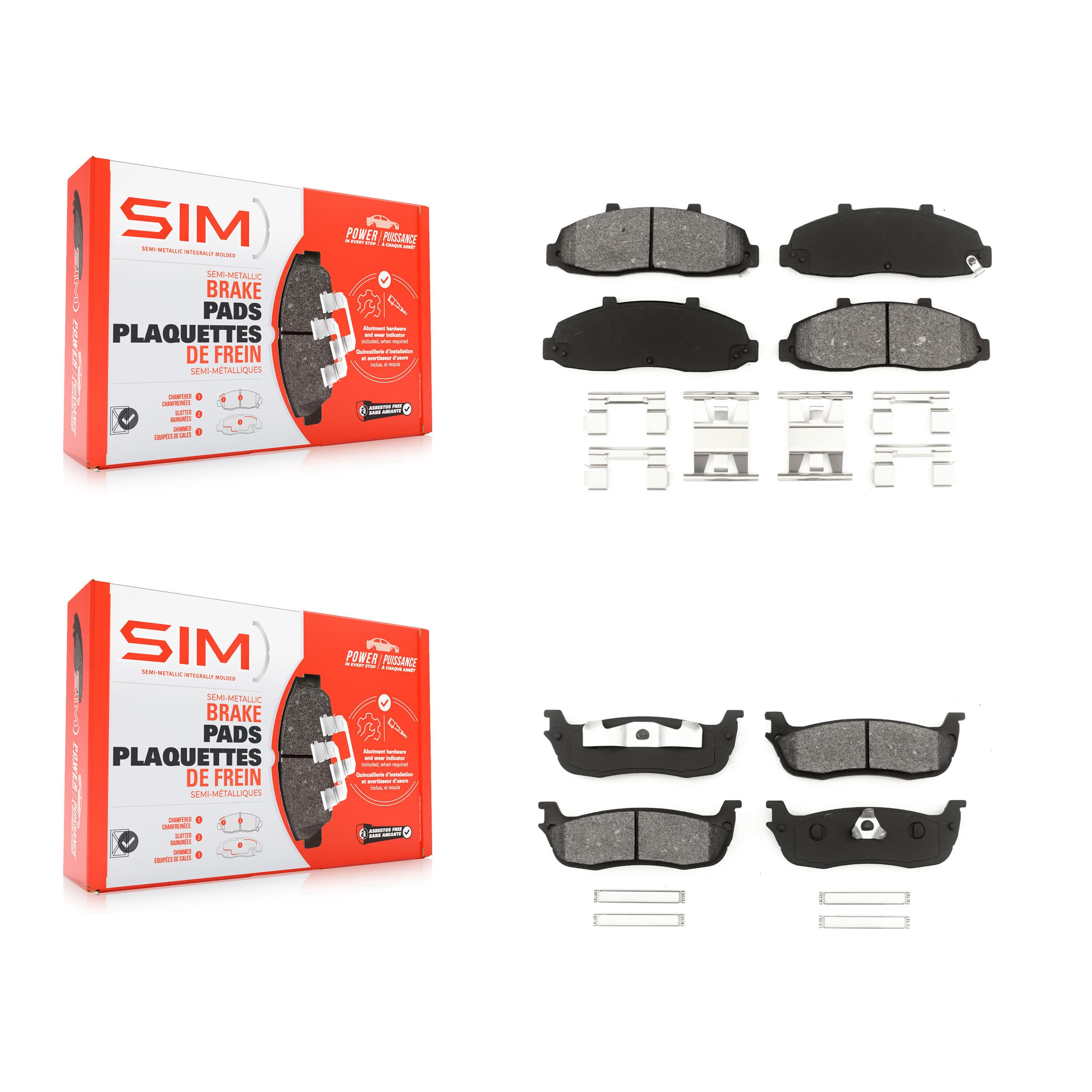 SIM - KSM-100294 - Front and Rear Disc Brake Pad Kits image 1