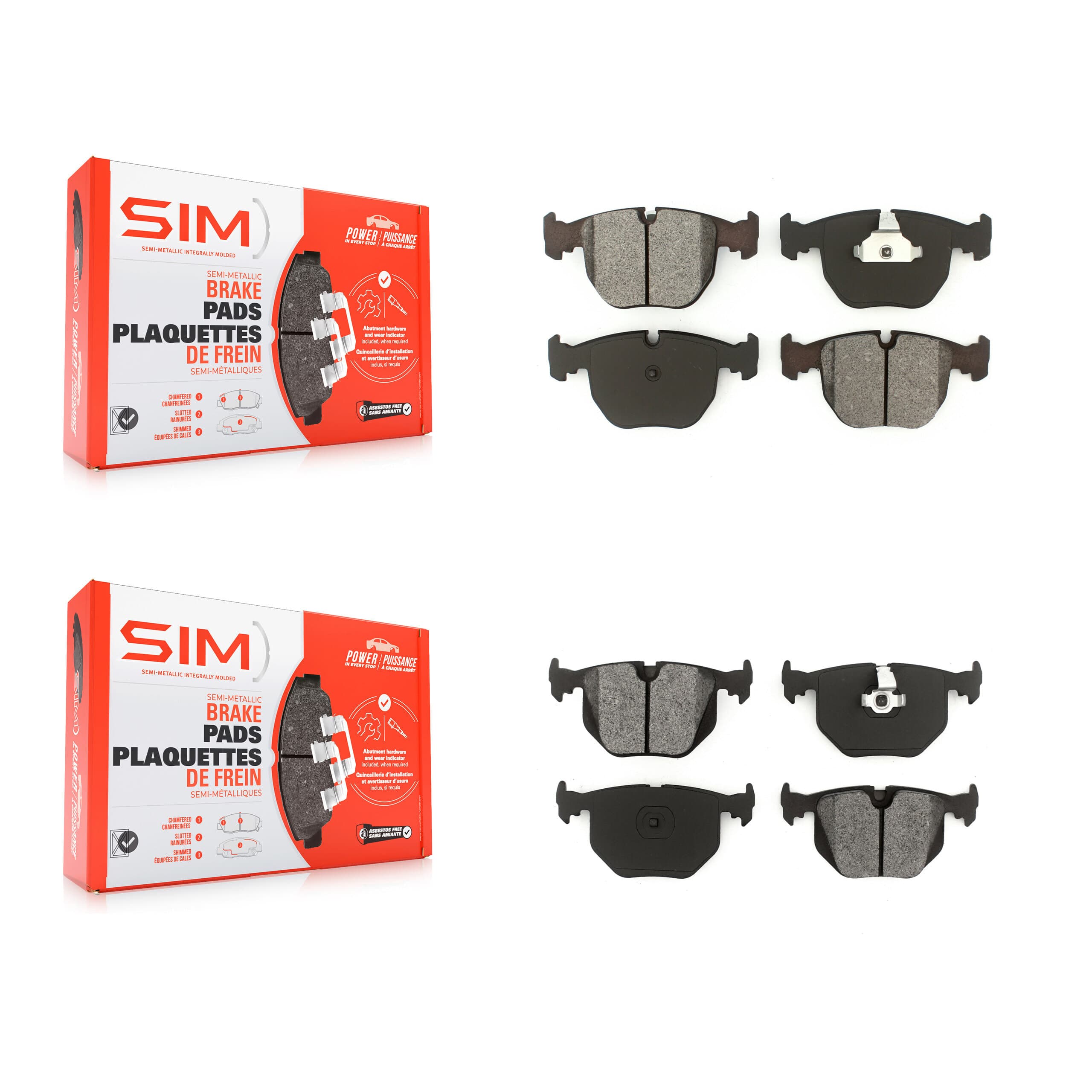 SIM - KSM-100296 - Front and Rear Disc Brake Pad Kits image 1