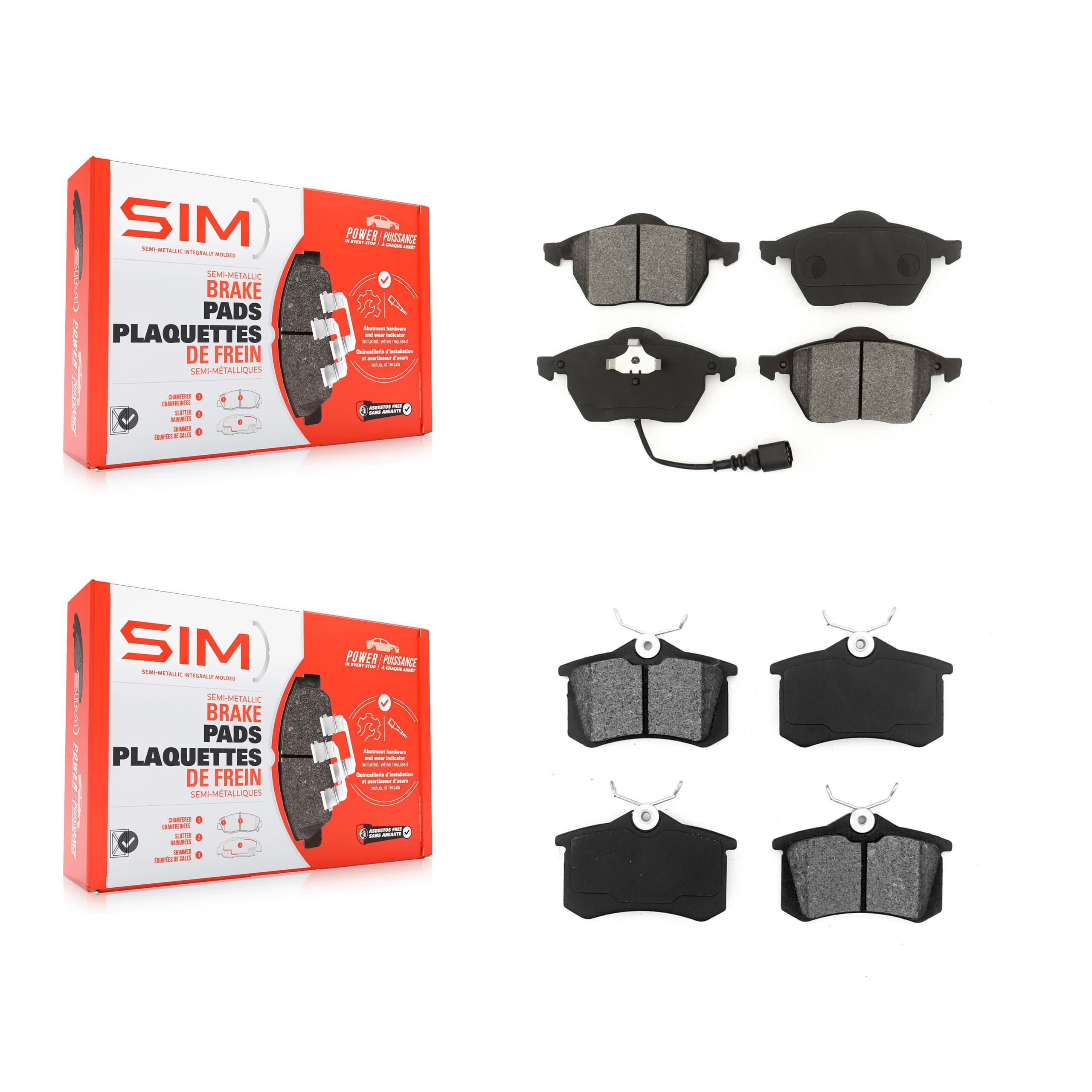 SIM - KSM-100298 - Front and Rear Disc Brake Pad Kits image 1