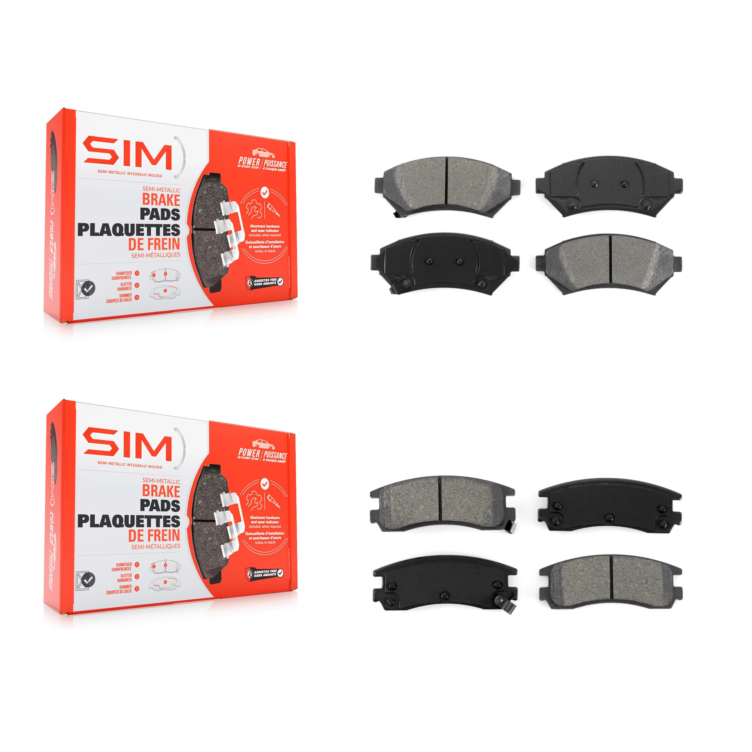SIM - KSM-100301 - Front and Rear Disc Brake Pad Kits image 1