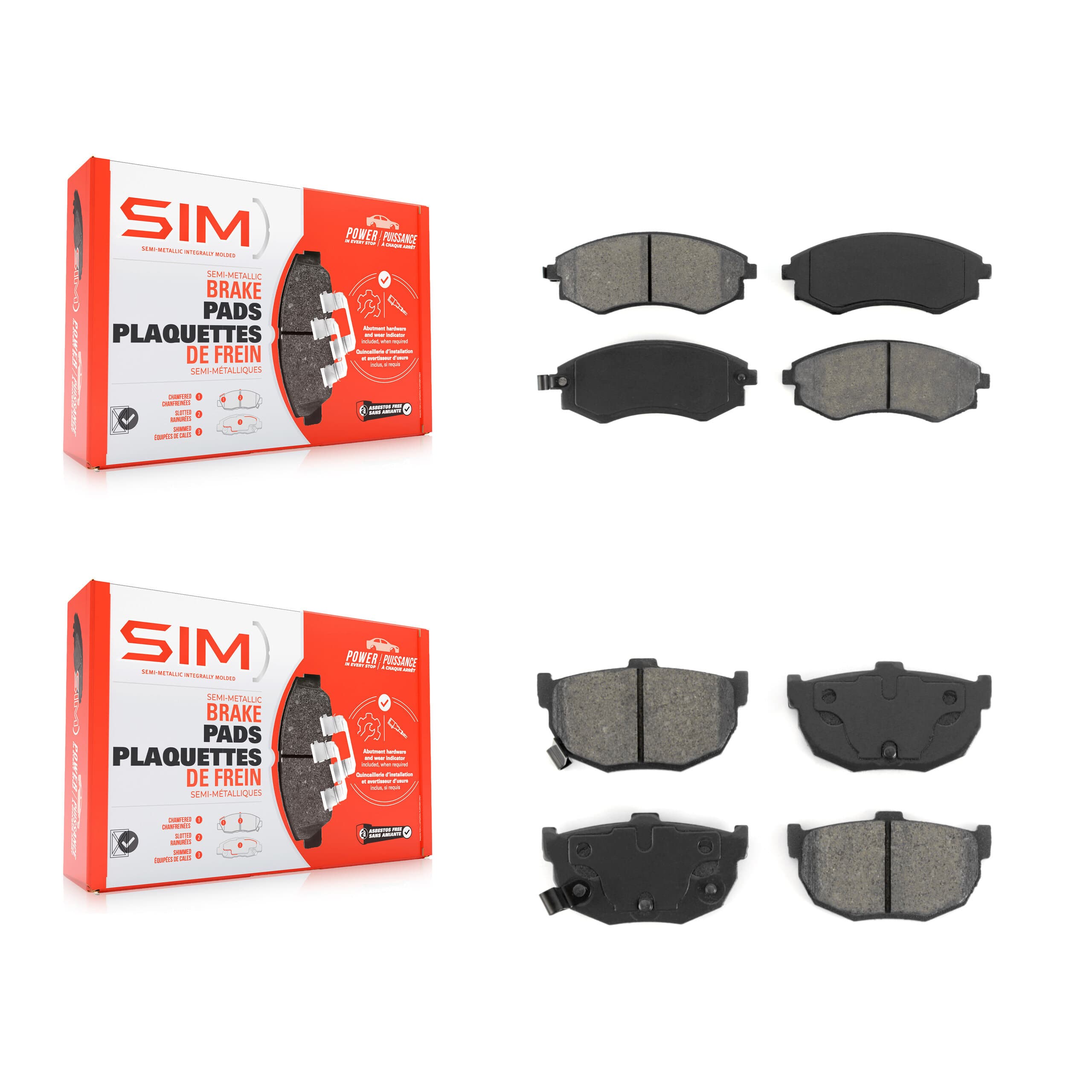 SIM - KSM-100302 - Front and Rear Disc Brake Pad Kits image 1