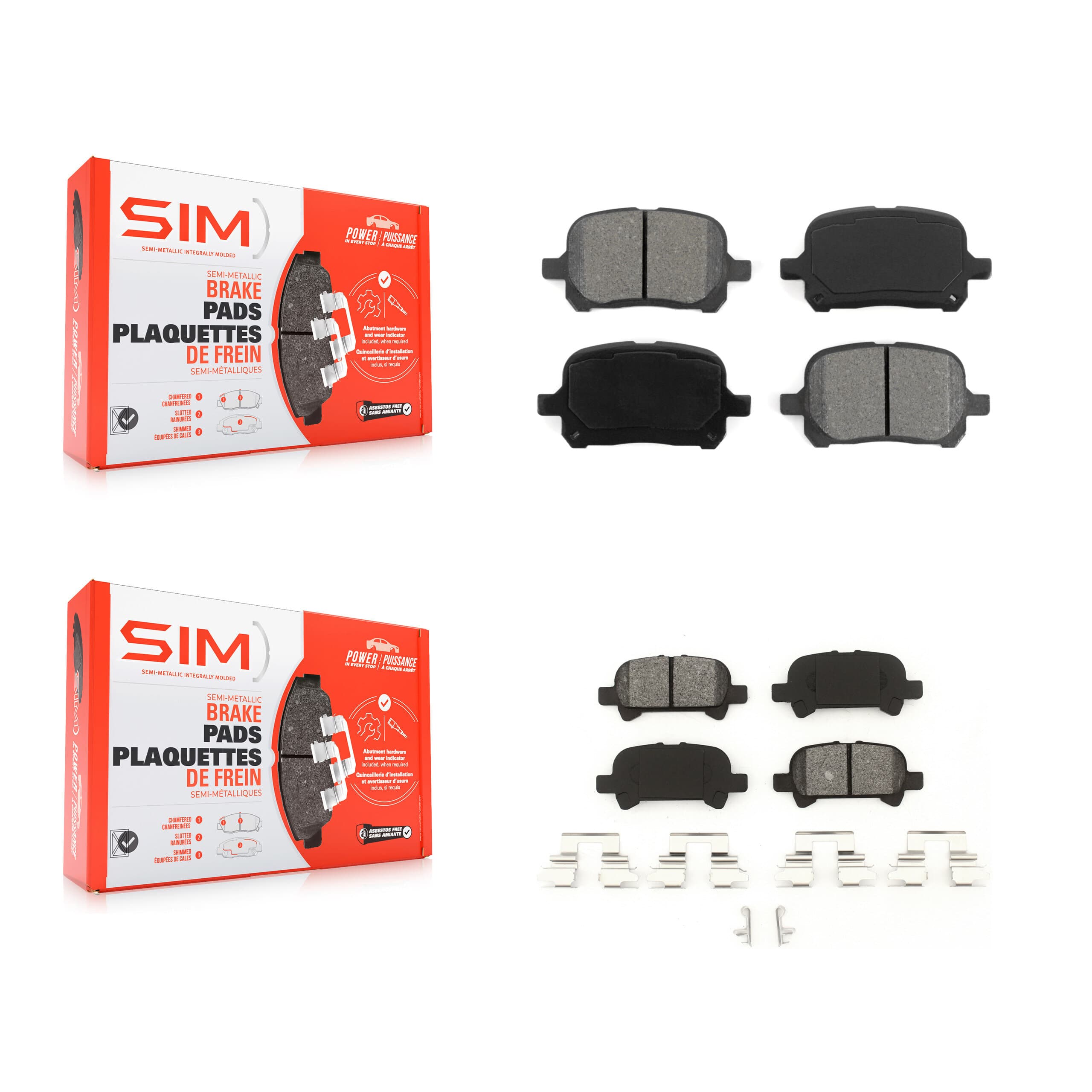 SIM - KSM-100308 - Front and Rear Disc Brake Pad Kits image 1