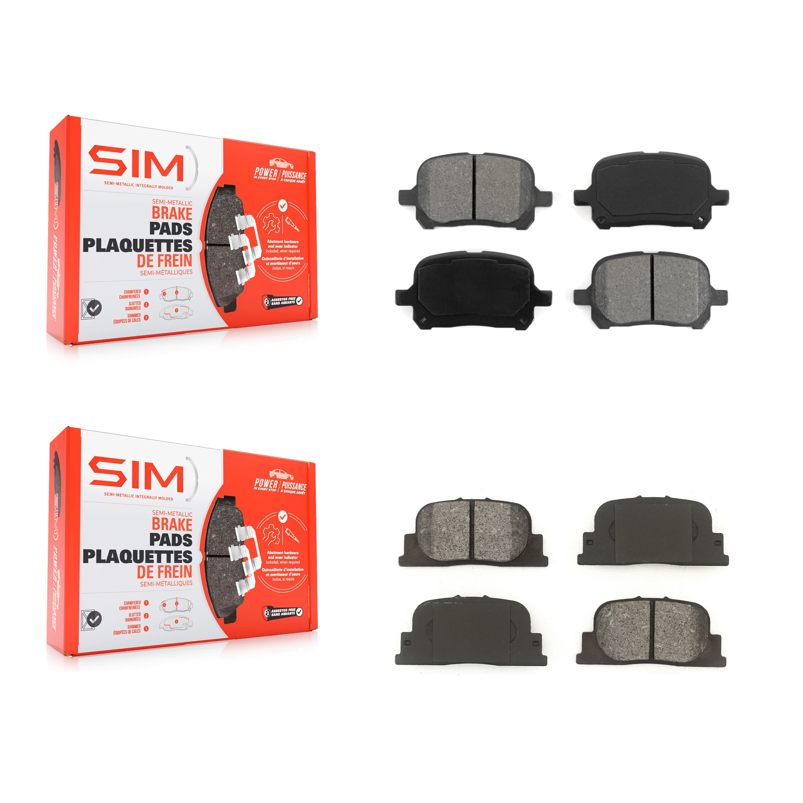 SIM - KSM-100309 - Front and Rear Disc Brake Pad Kits image 1