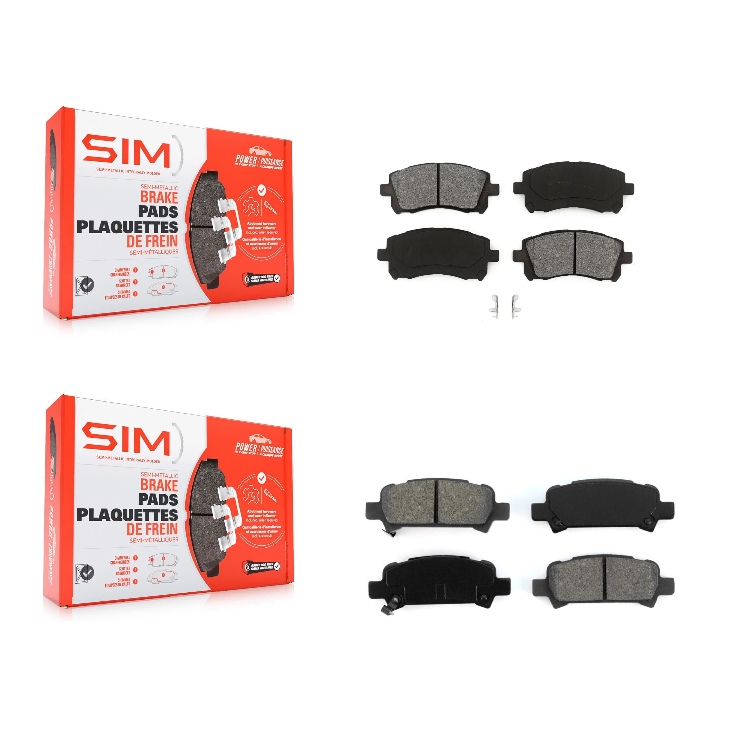 SIM - KSM-100311 - Front and Rear Disc Brake Pad Kits image 1