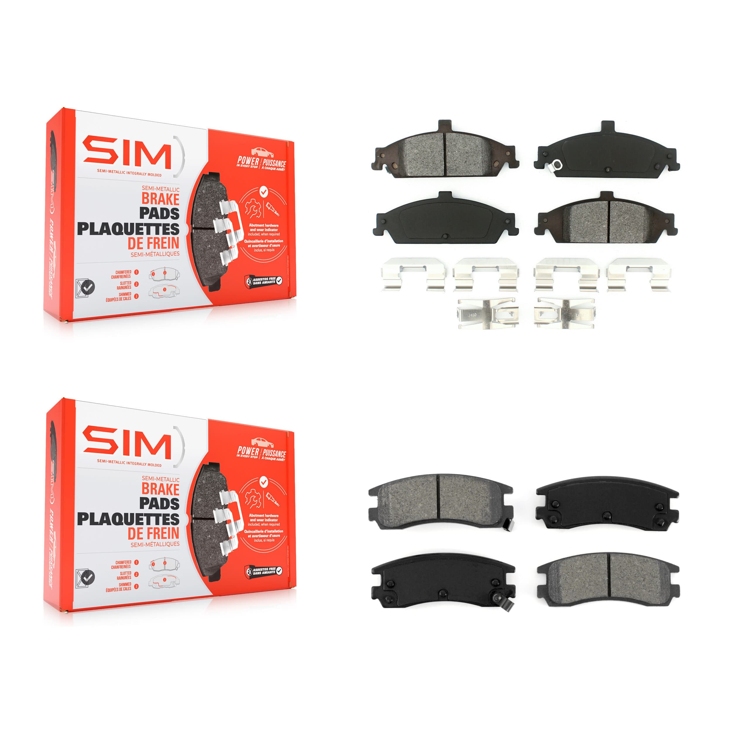 SIM - KSM-100315 - Front and Rear Disc Brake Pad Kits image 1
