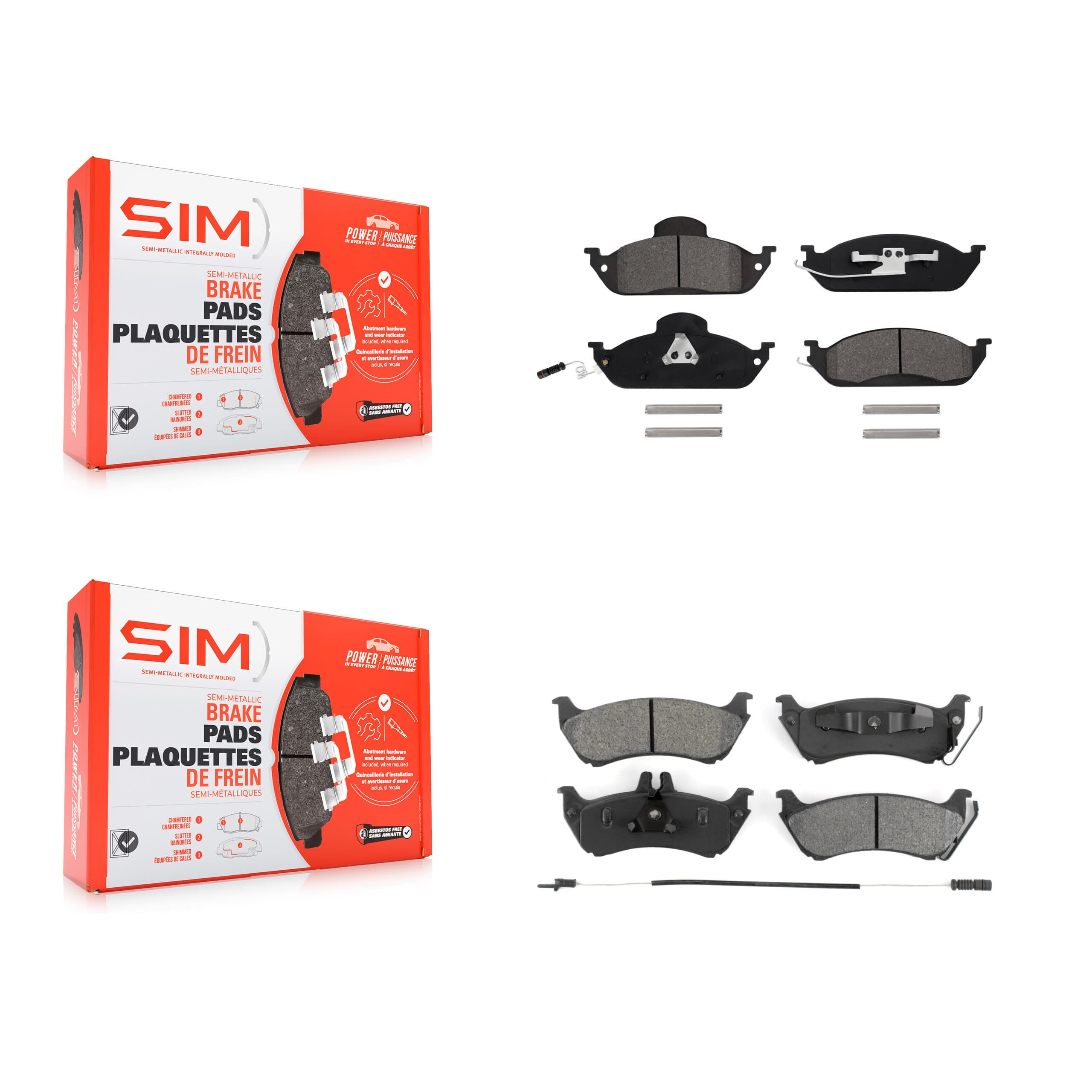 SIM - KSM-100319 - Front and Rear Disc Brake Pad Kits image 1