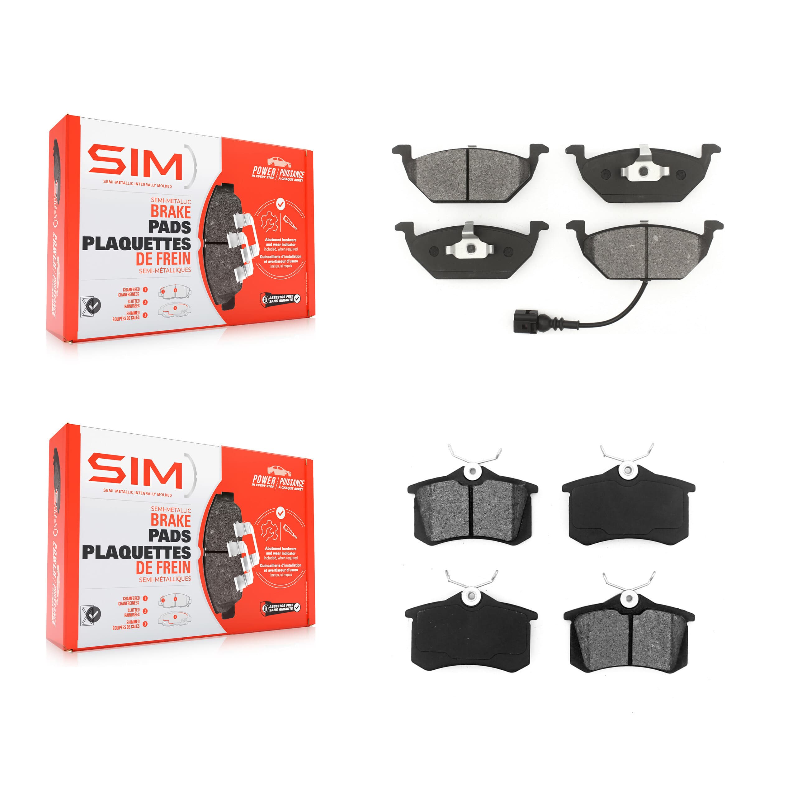 SIM - KSM-100321 - Front and Rear Disc Brake Pad Kits image 1