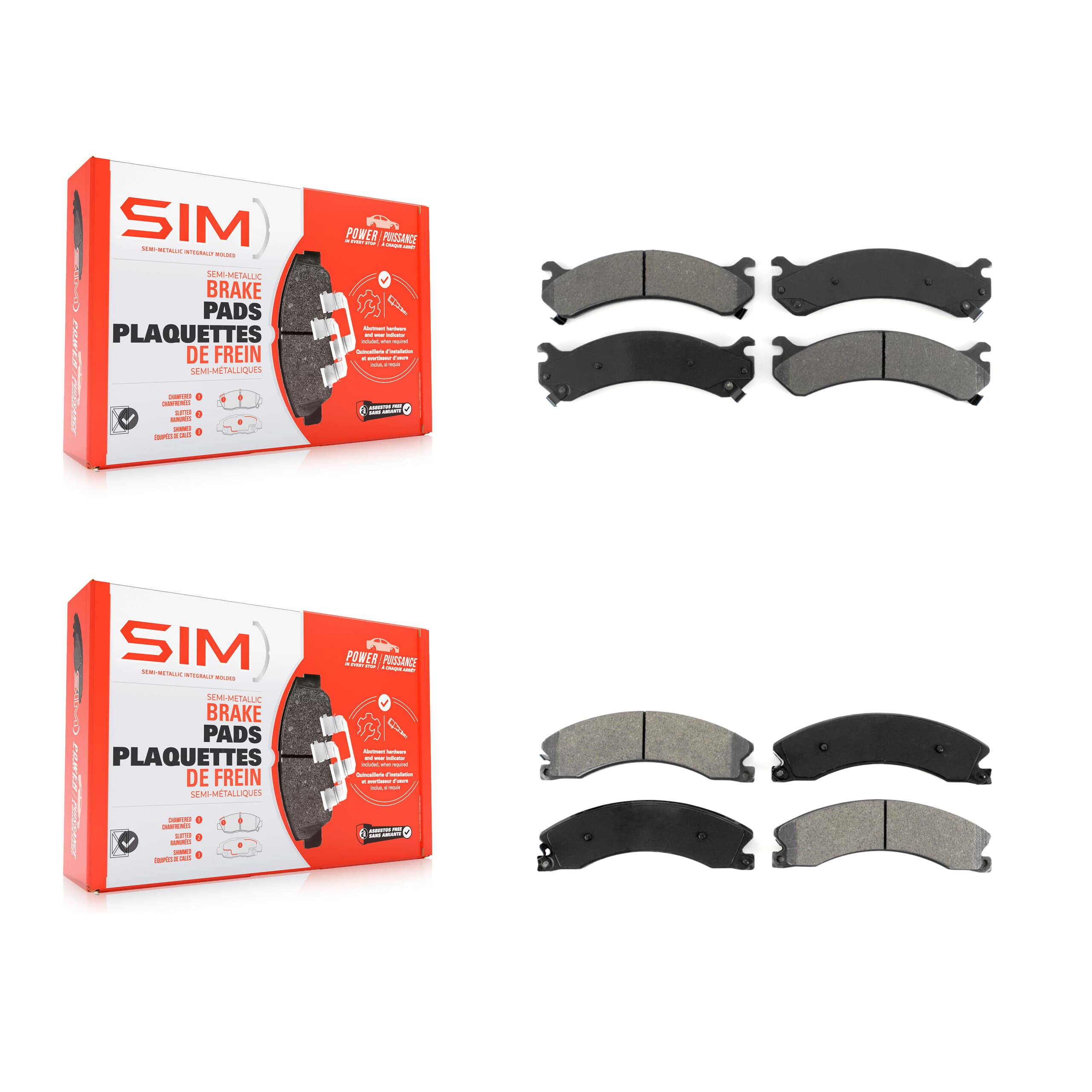 SIM - KSM-100324 - Front and Rear Disc Brake Pad Kits image 1