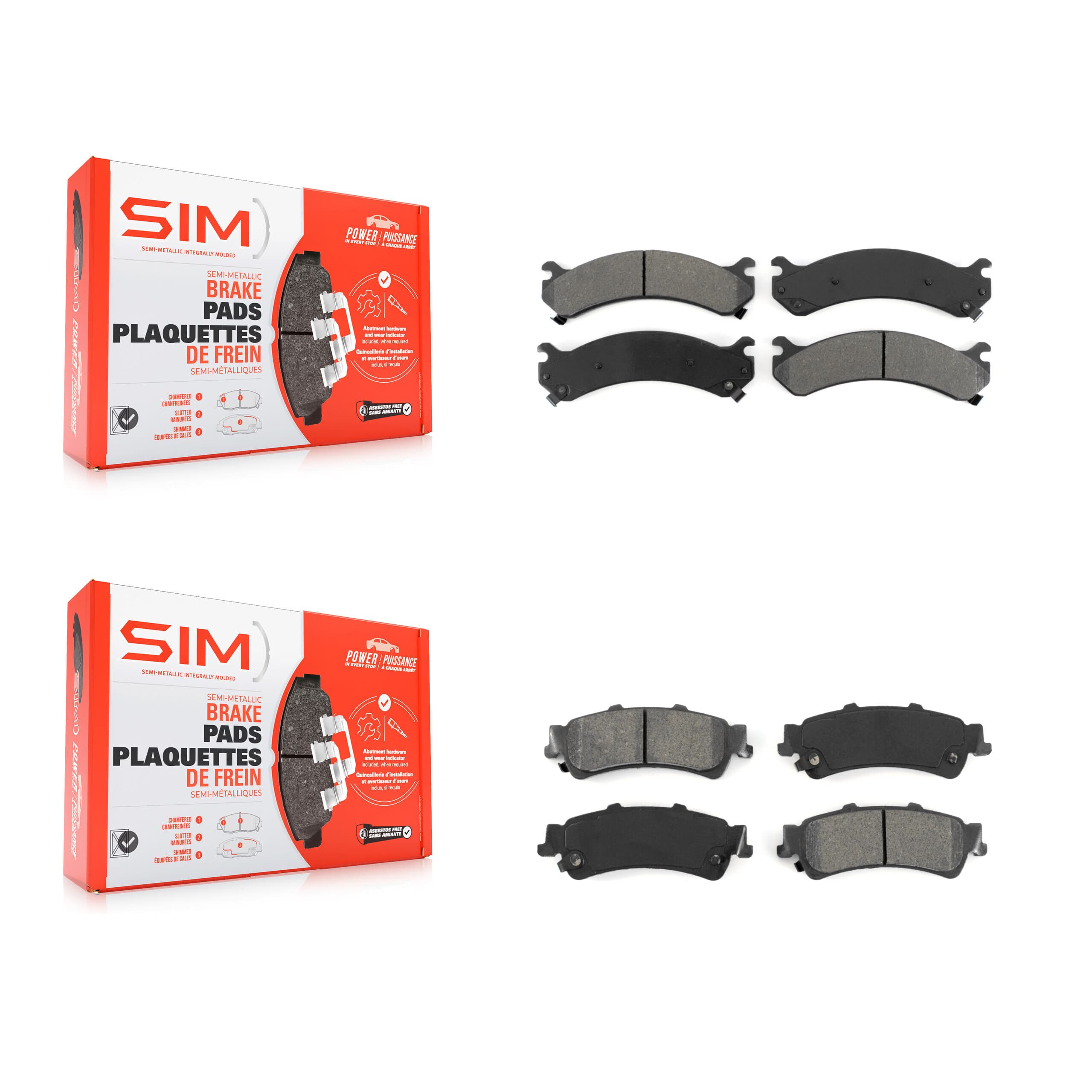 SIM - KSM-100326 - Front and Rear Disc Brake Pad Kits image 1