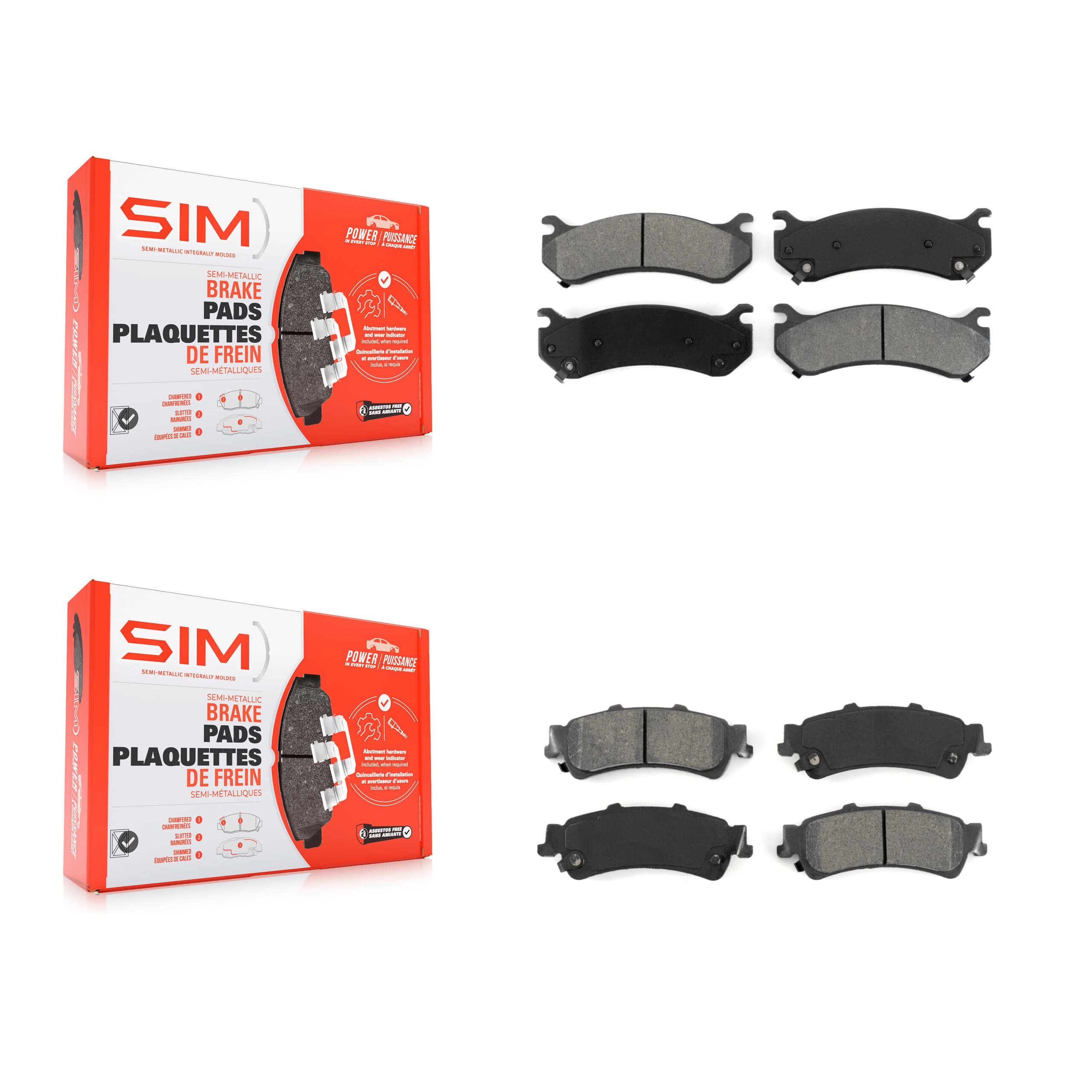 SIM - KSM-100330 - Front and Rear Disc Brake Pad Kits image 1
