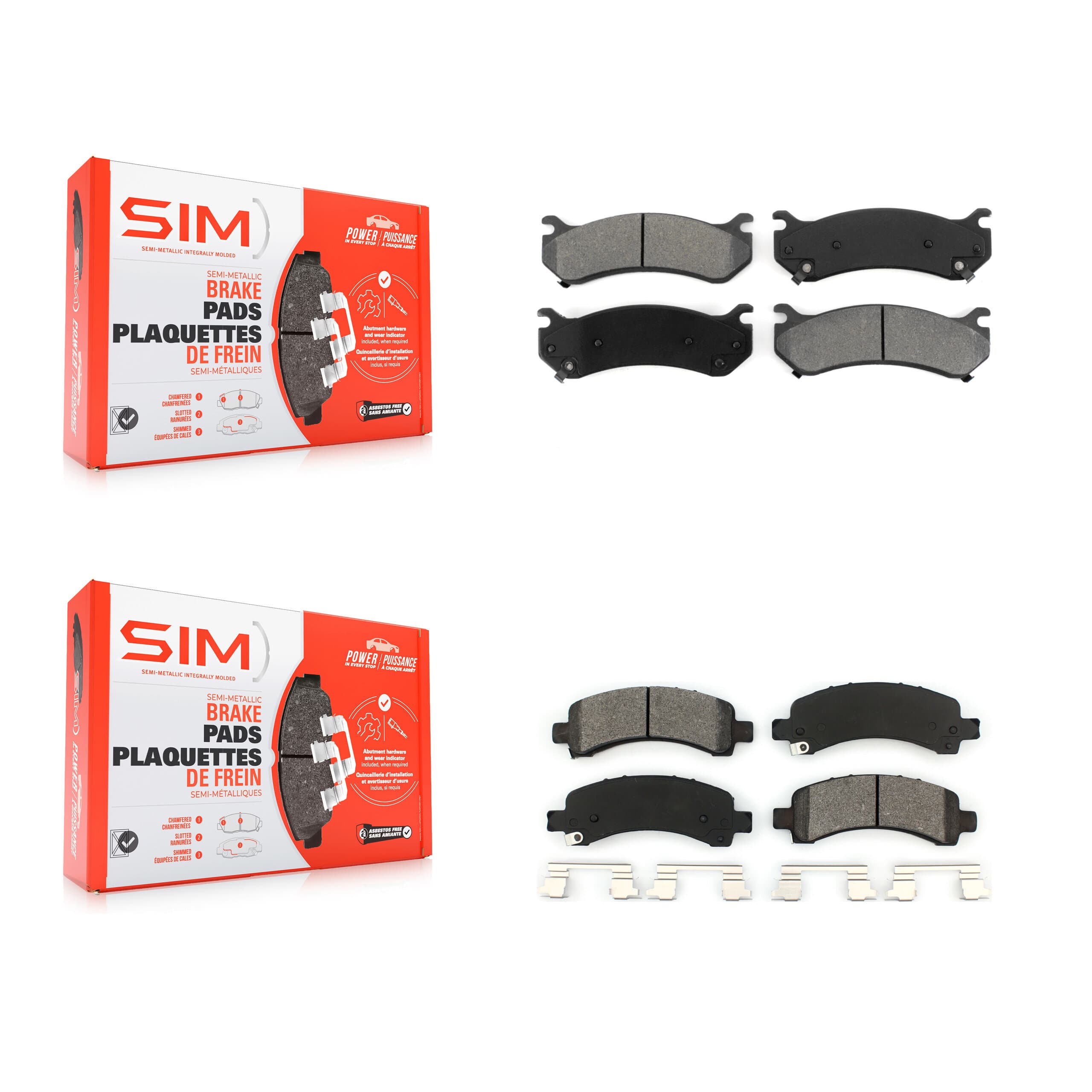 SIM - KSM-100332 - Front and Rear Disc Brake Pad Kits image 1