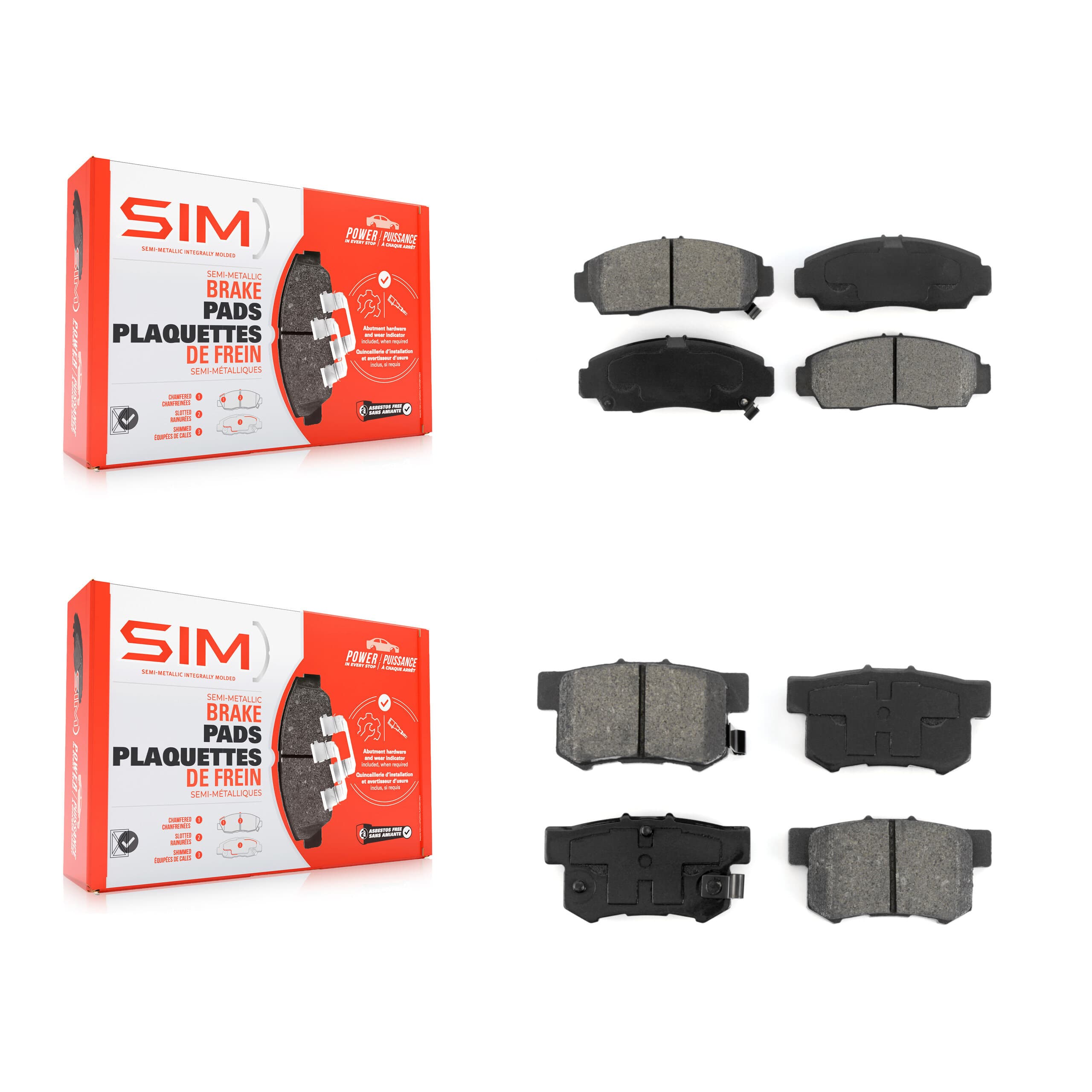 SIM - KSM-100335 - Front and Rear Disc Brake Pad Kits image 1