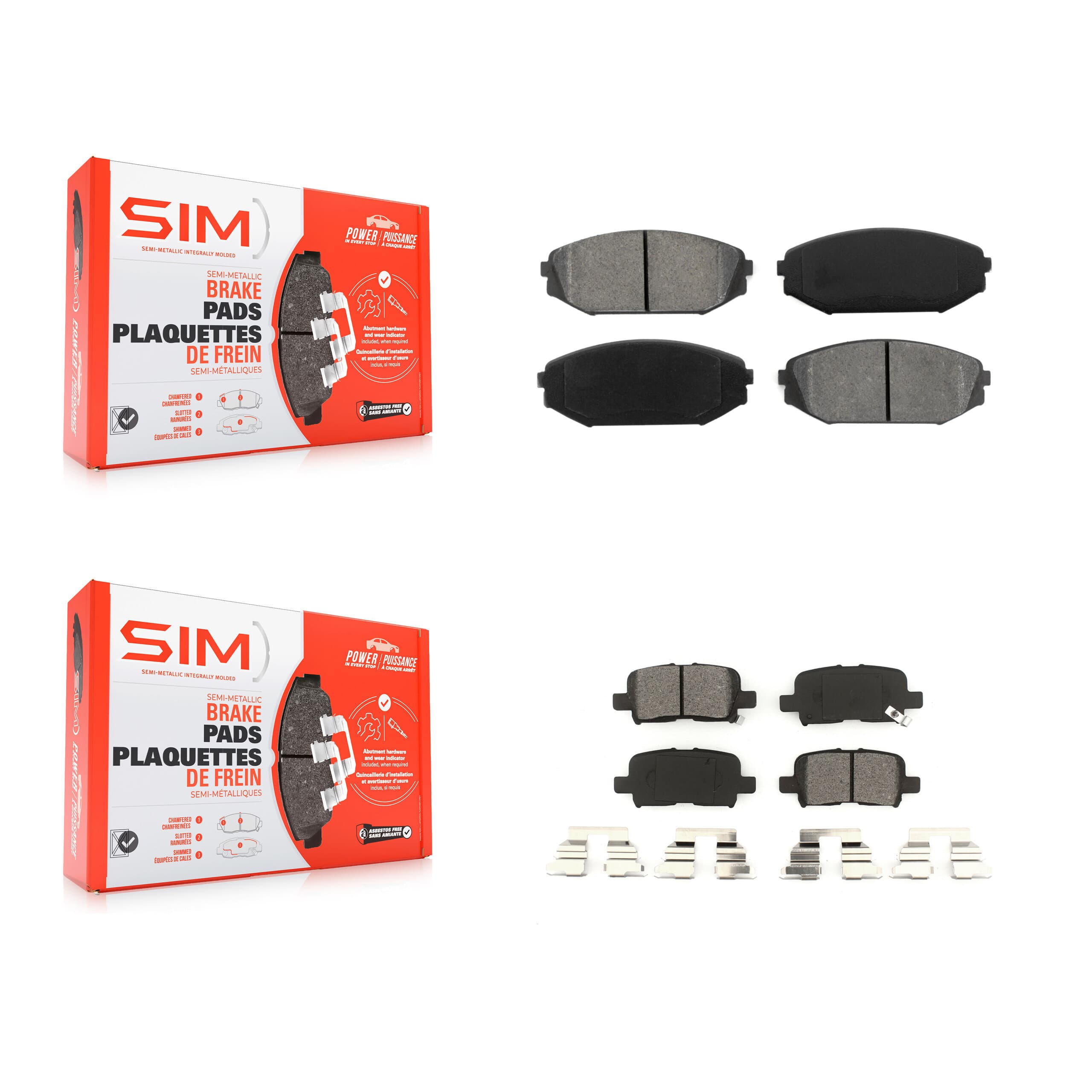 SIM - KSM-100337 - Front and Rear Disc Brake Pad Kits image 1