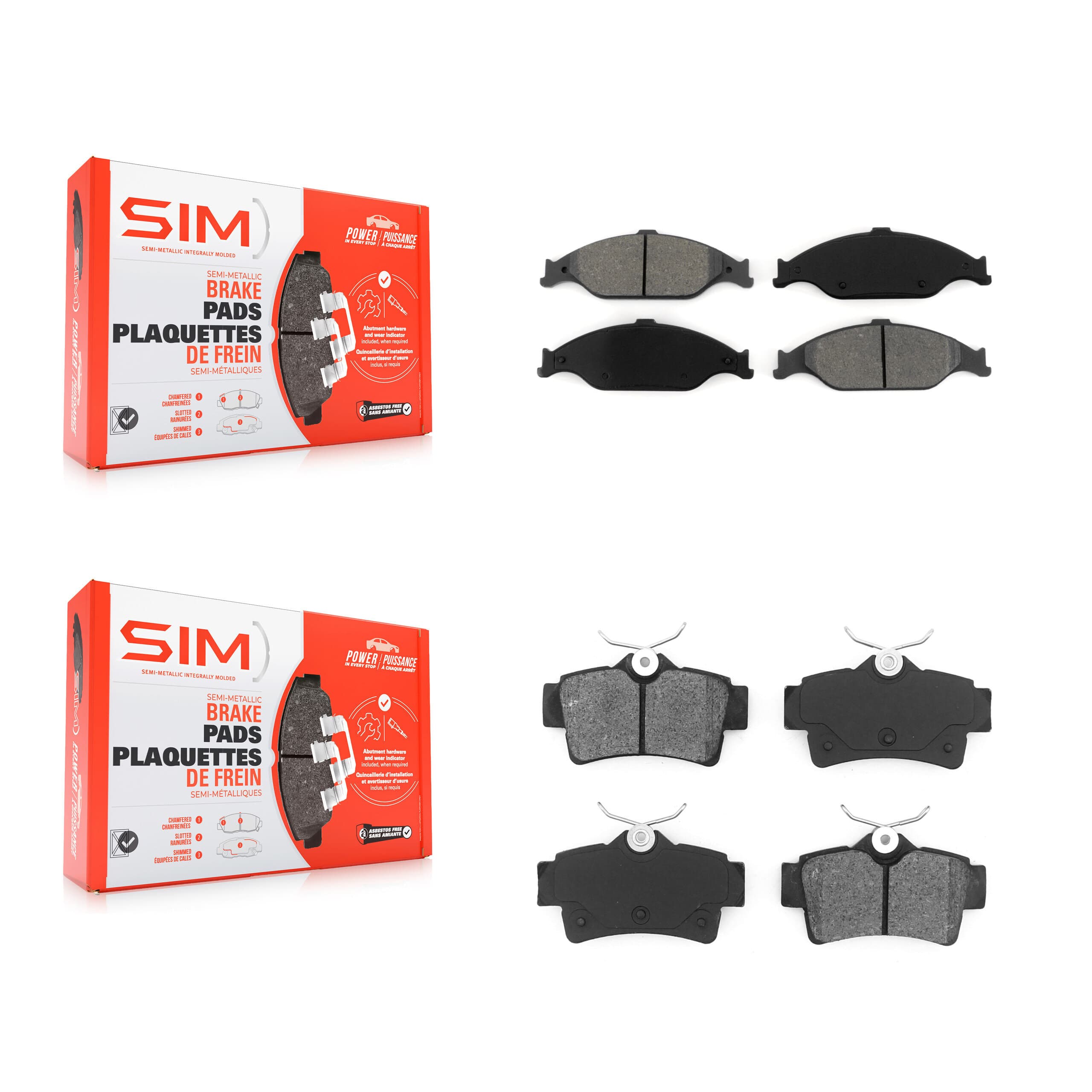 SIM - KSM-100340 - Front and Rear Disc Brake Pad Kits image 1