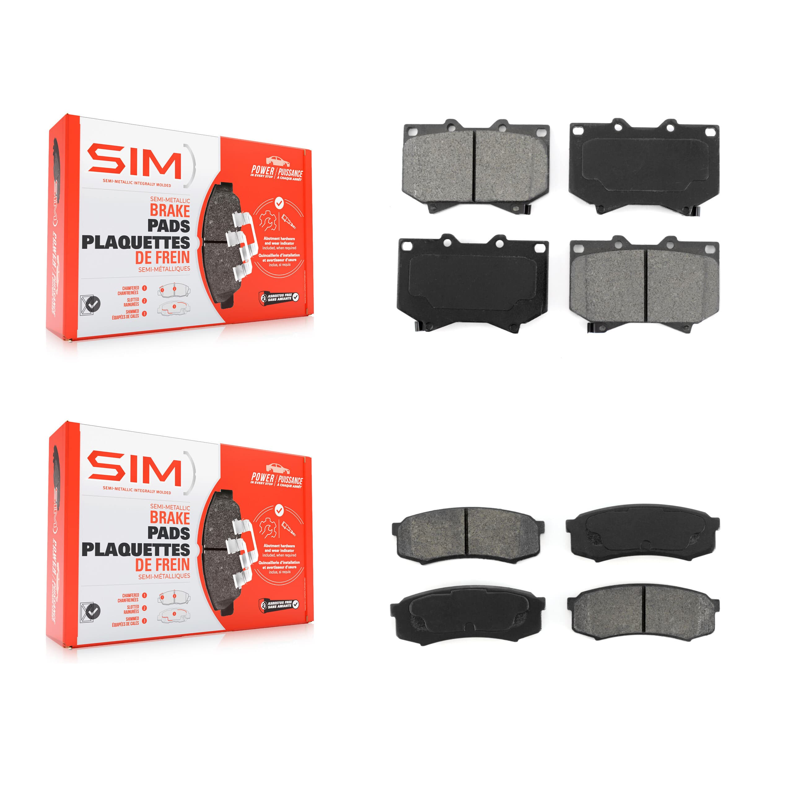 SIM - KSM-100342 - Front and Rear Disc Brake Pad Kits image 1