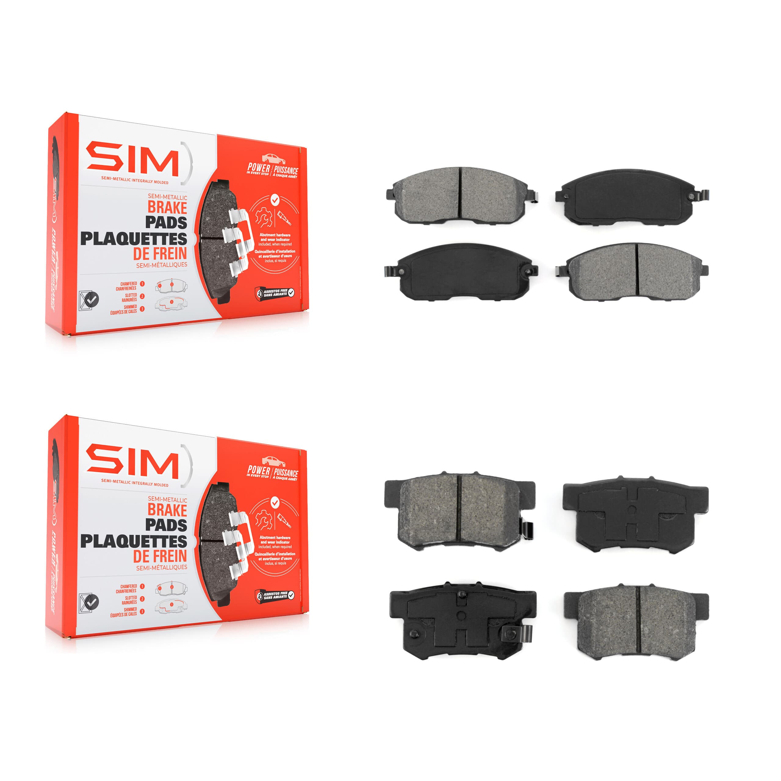 SIM - KSM-100343 - Front and Rear Disc Brake Pad Kits image 1