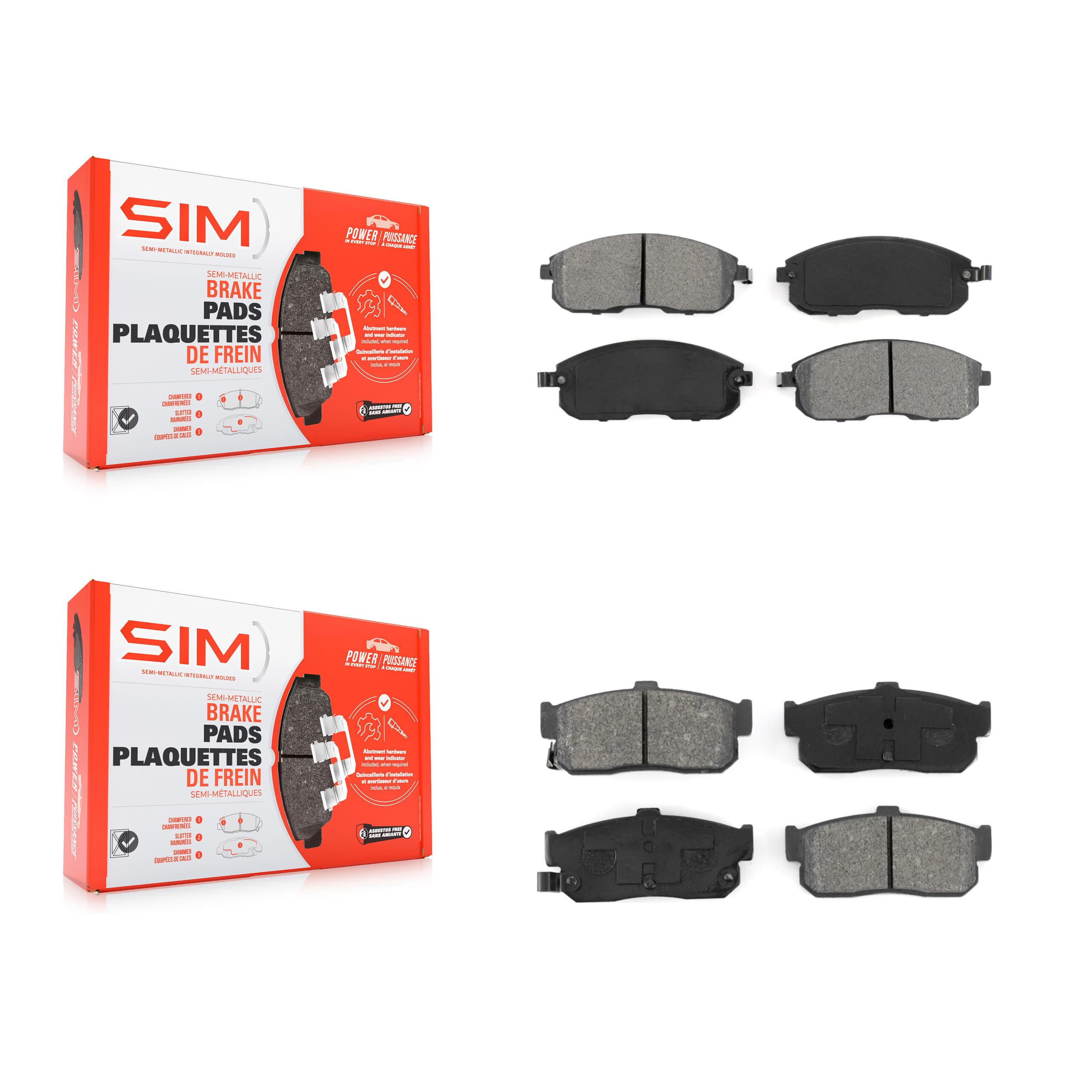 SIM - KSM-100344 - Front and Rear Disc Brake Pad Kits image 1
