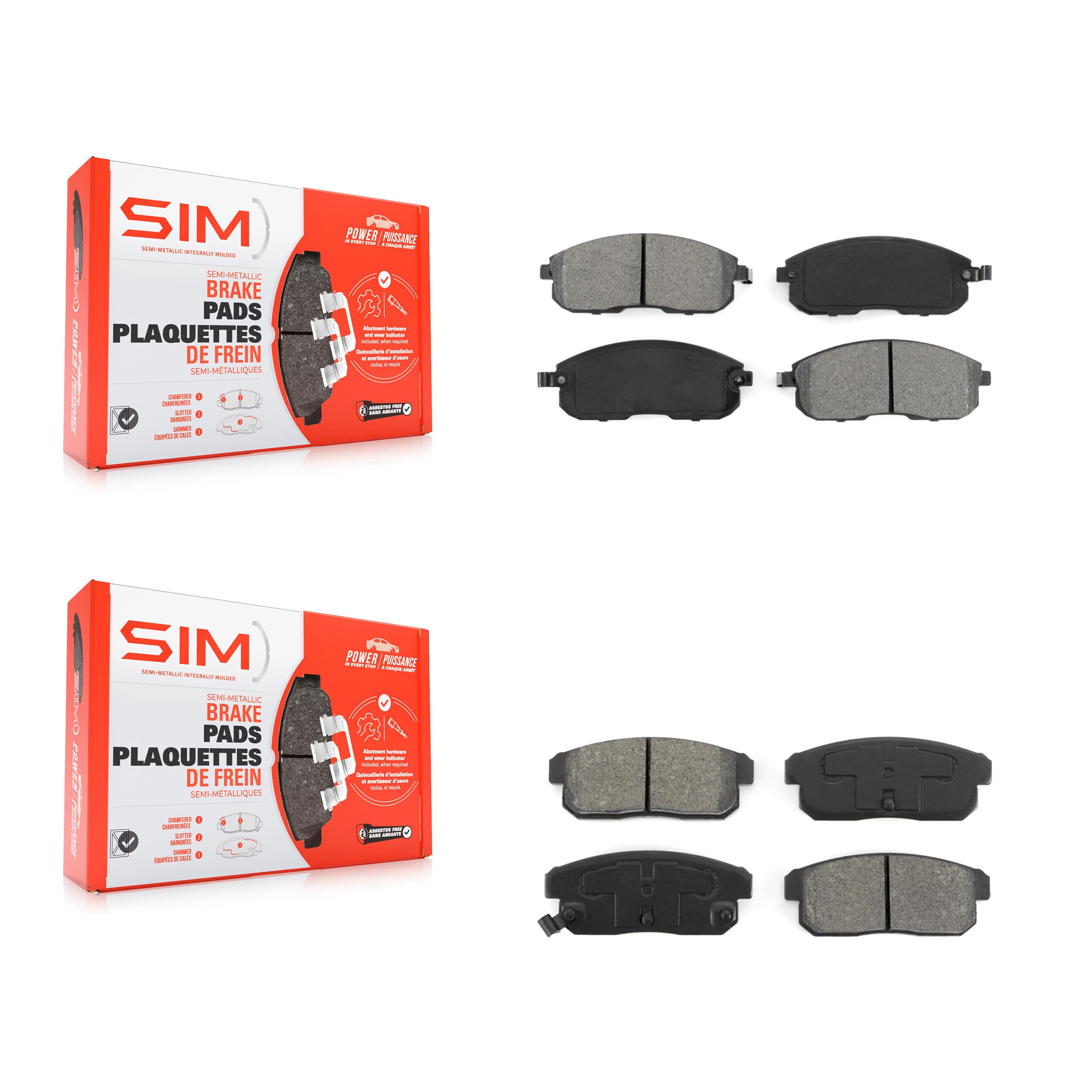SIM - KSM-100345 - Front and Rear Disc Brake Pad Kits image 1