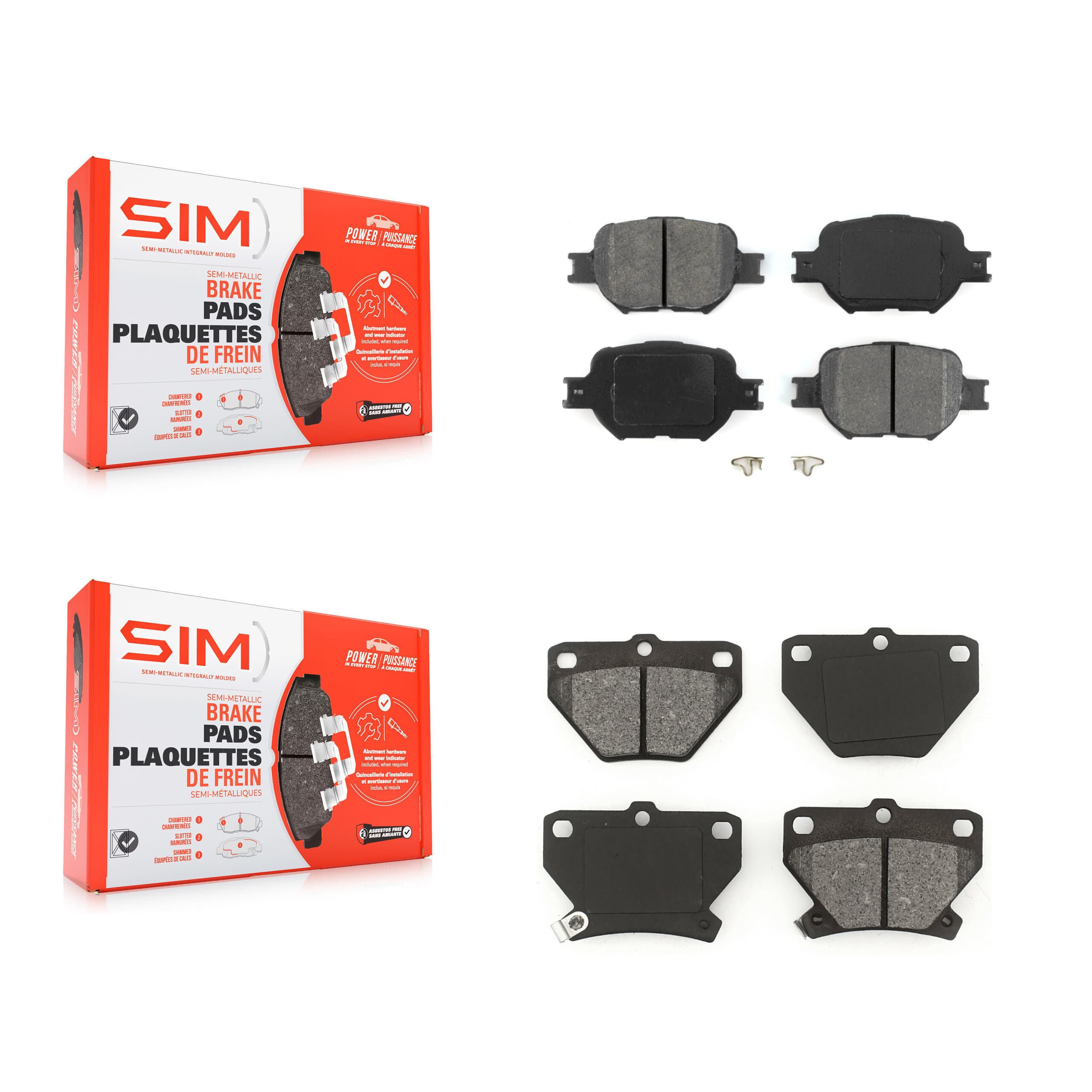 SIM - KSM-100347 - Front and Rear Disc Brake Pad Kits image 1