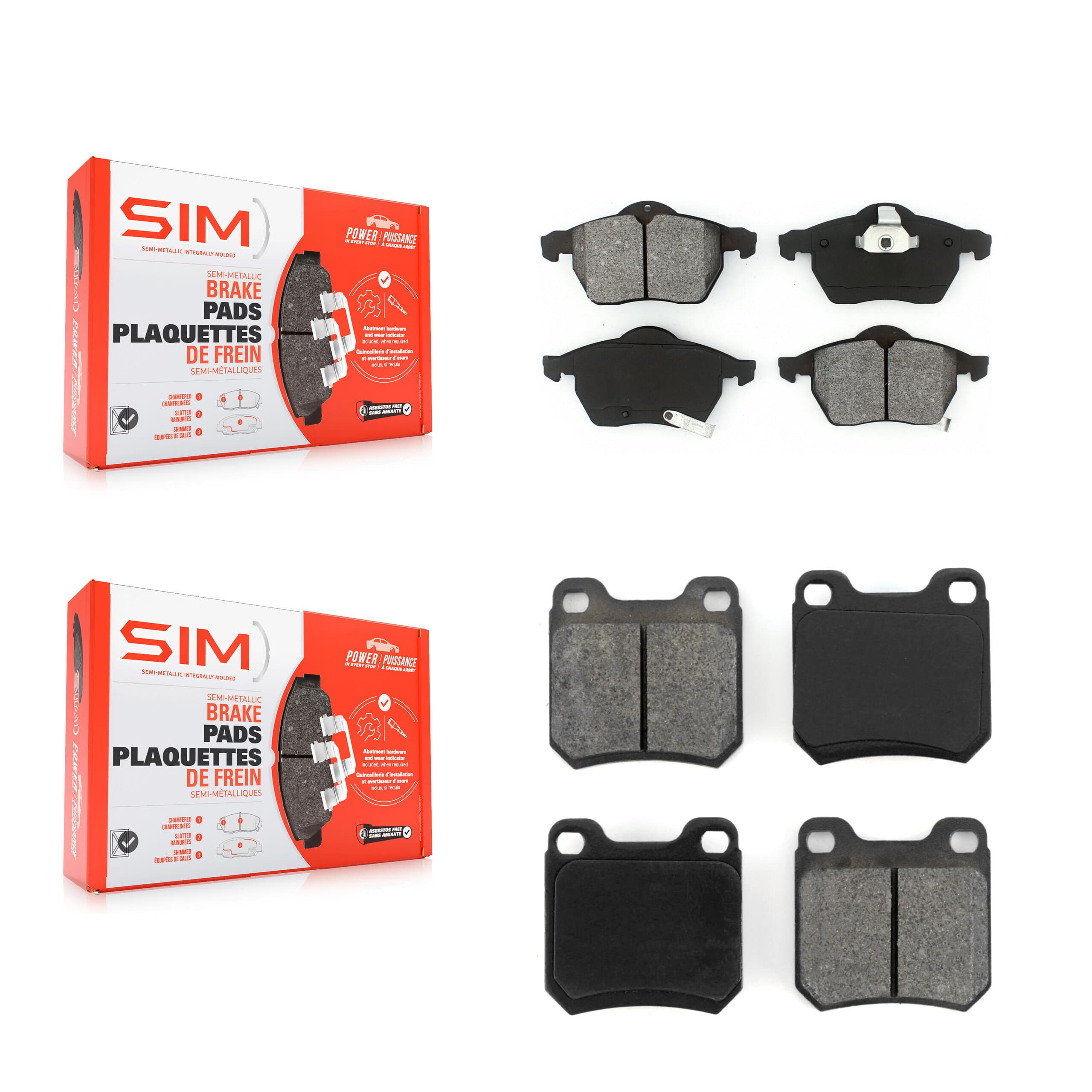 SIM - KSM-100350 - Front and Rear Disc Brake Pad Kits image 1