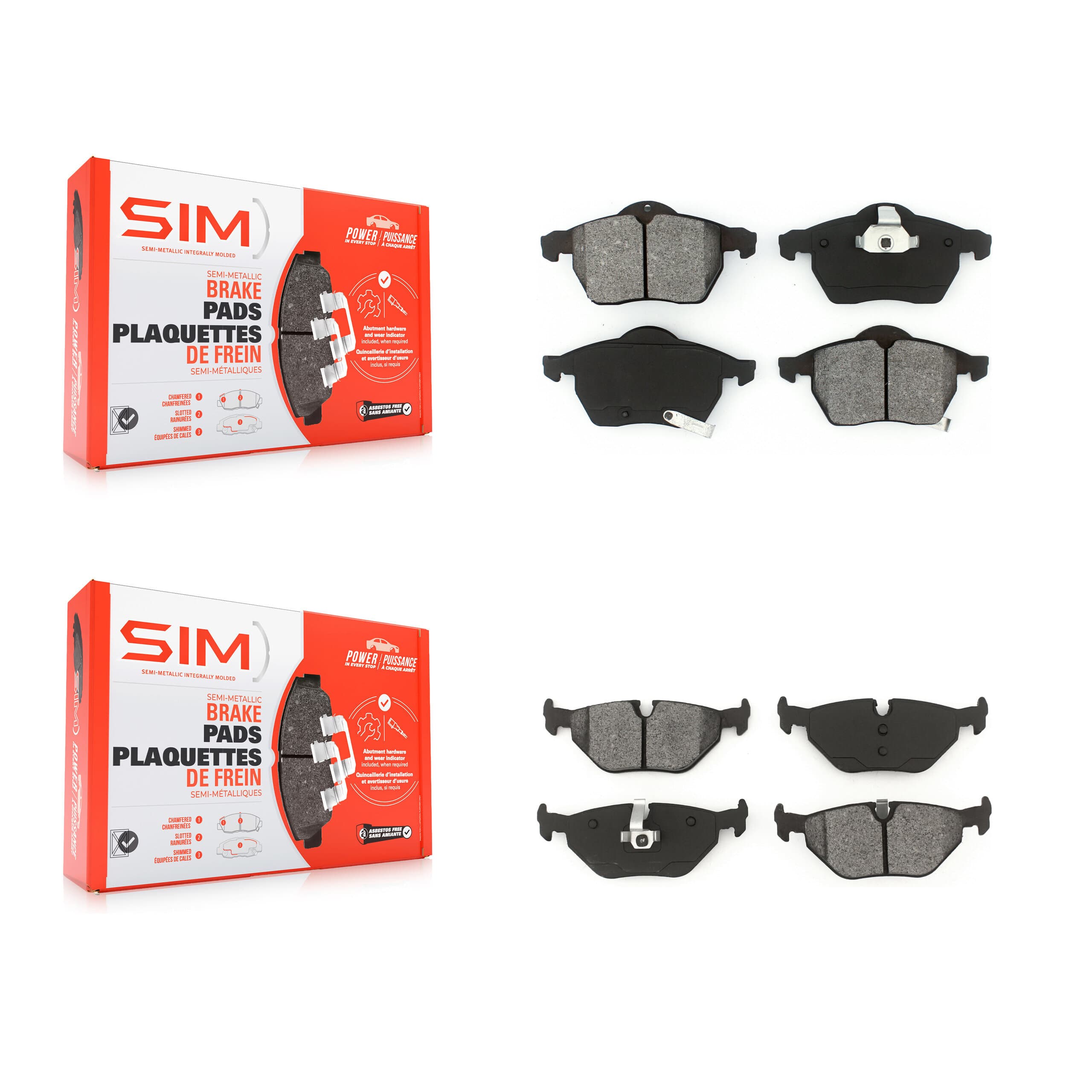 SIM - KSM-100351 - Front and Rear Disc Brake Pad Kits image 1