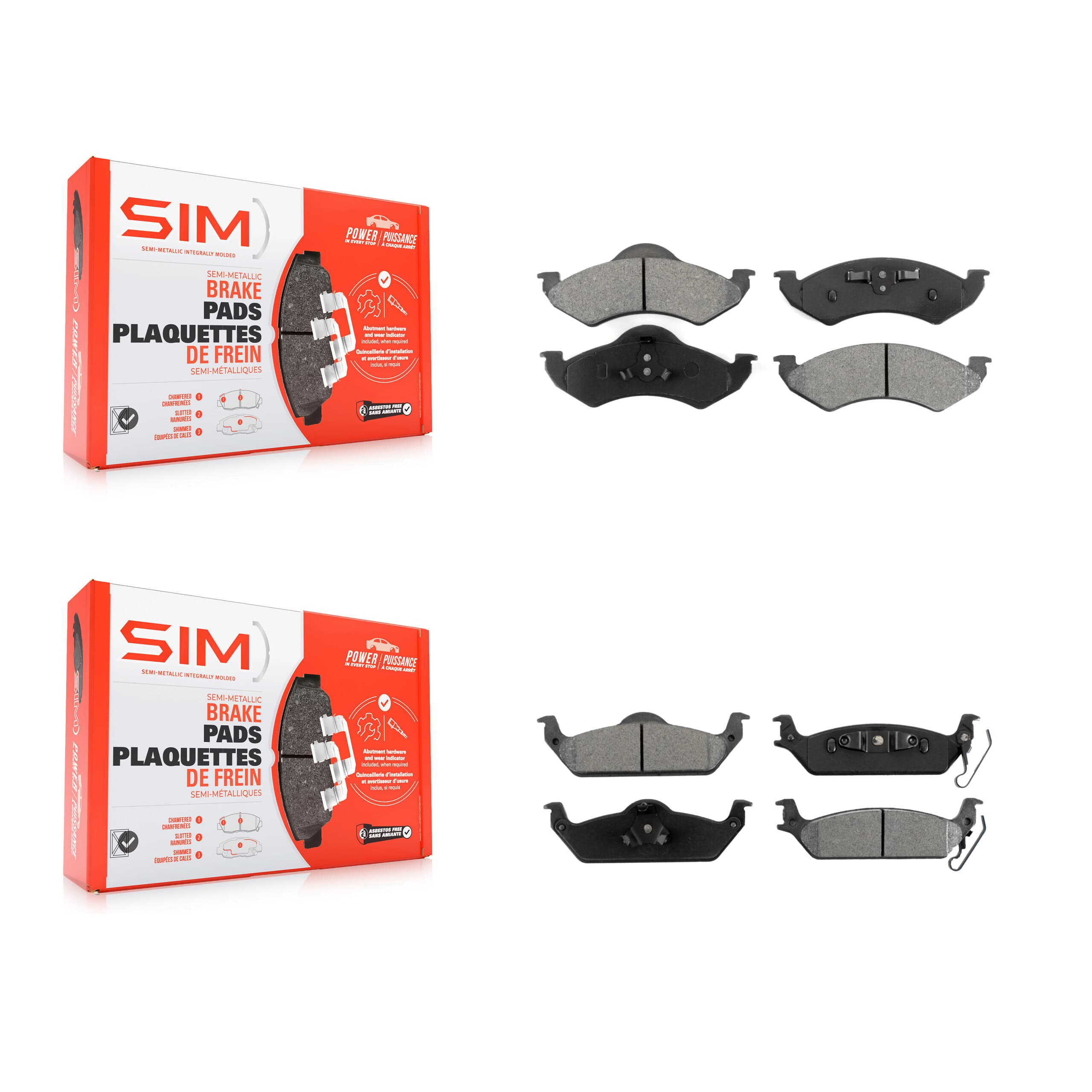SIM - KSM-100352 - Front and Rear Disc Brake Pad Kits image 1