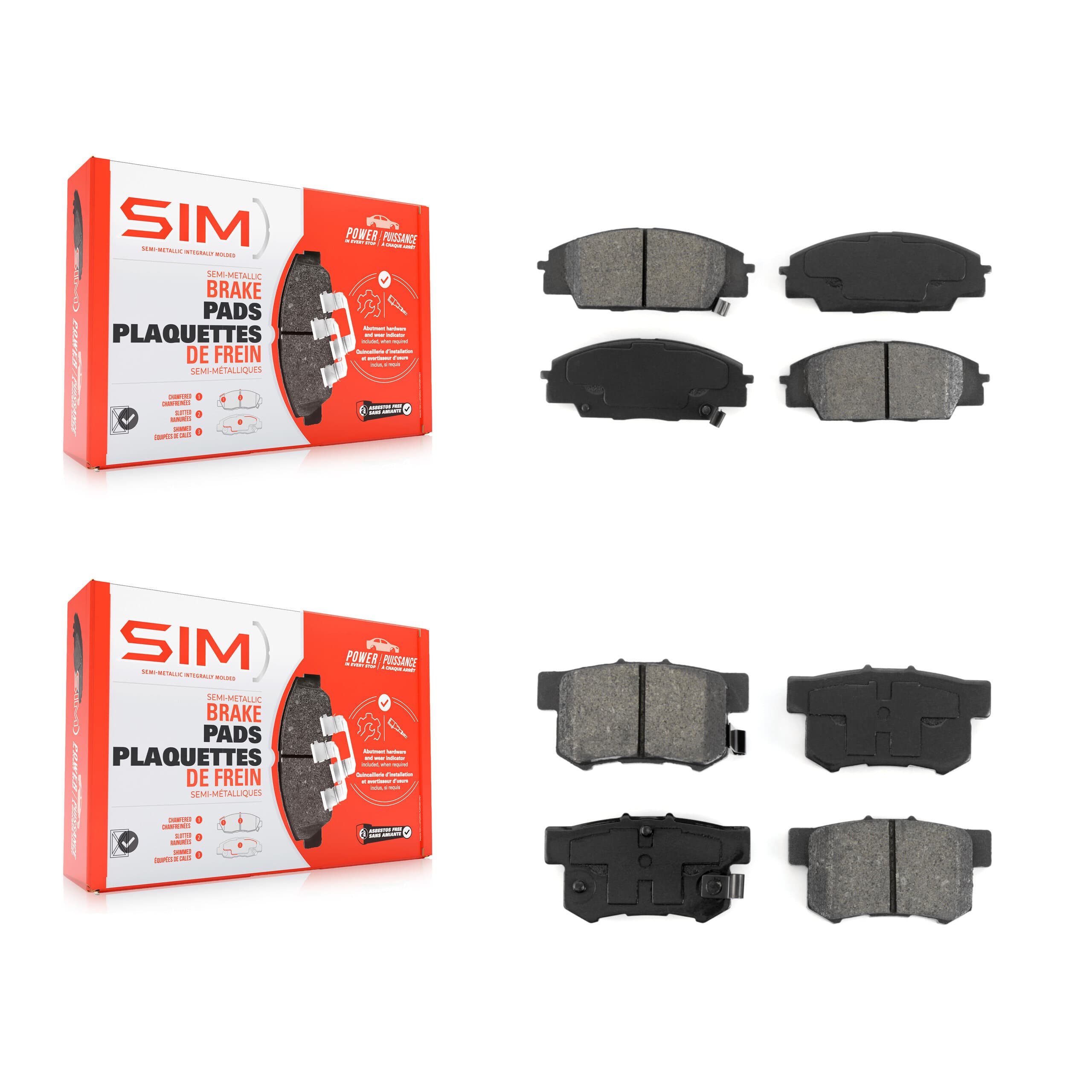 SIM - KSM-100355 - Front and Rear Disc Brake Pad Kits image 1