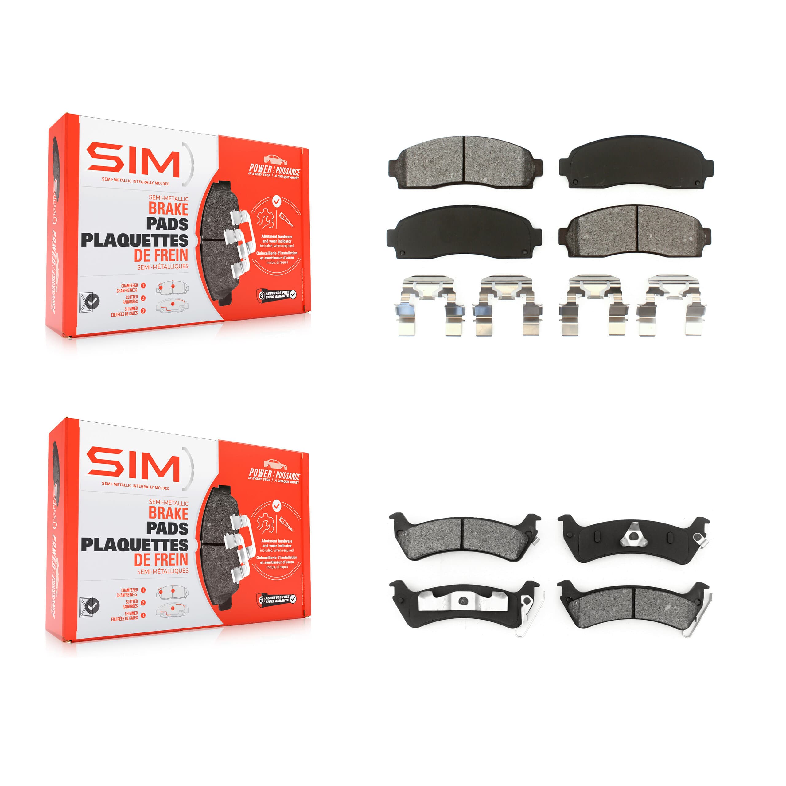 SIM - KSM-100356 - Front and Rear Disc Brake Pad Kits image 1