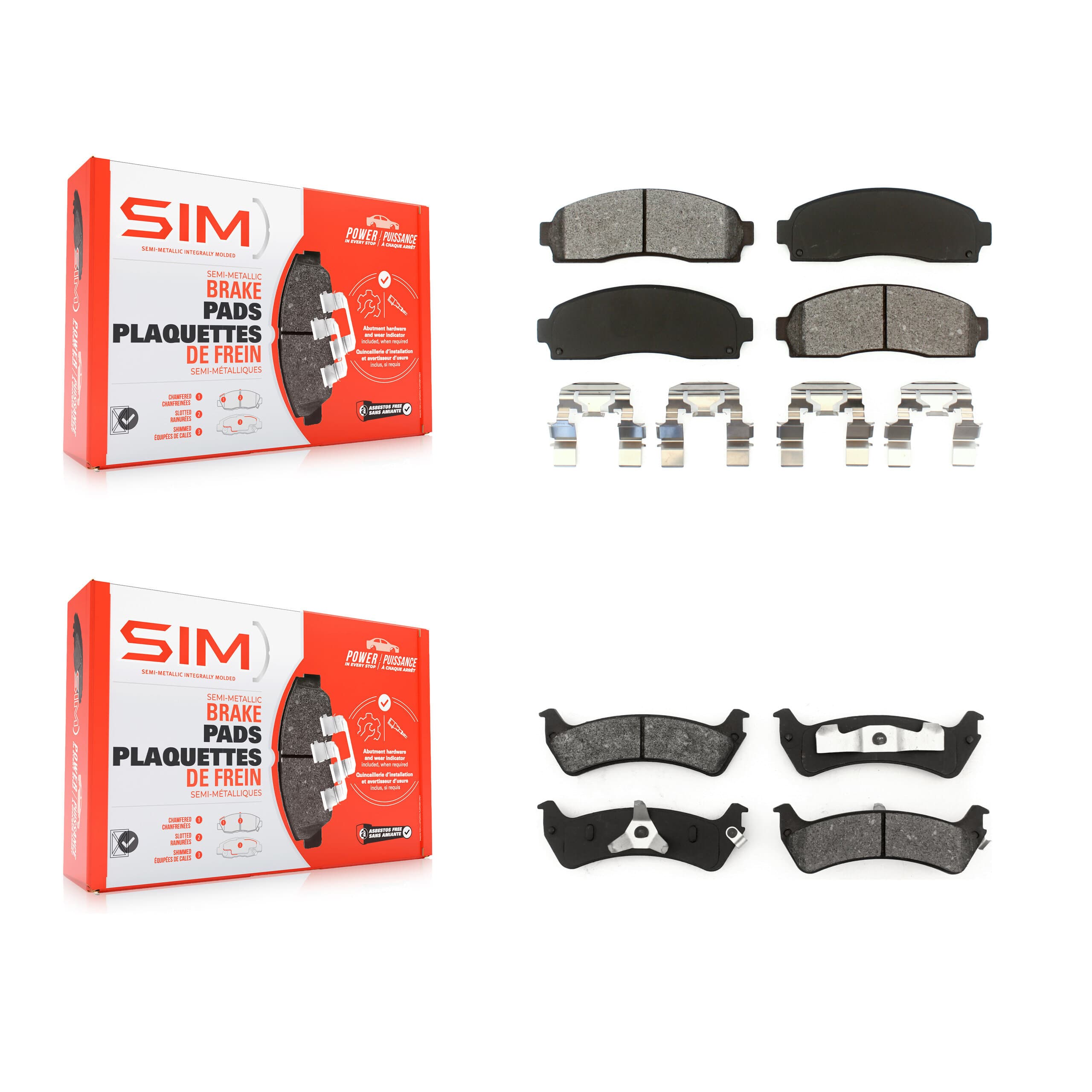 SIM - KSM-100357 - Front and Rear Disc Brake Pad Kits image 1