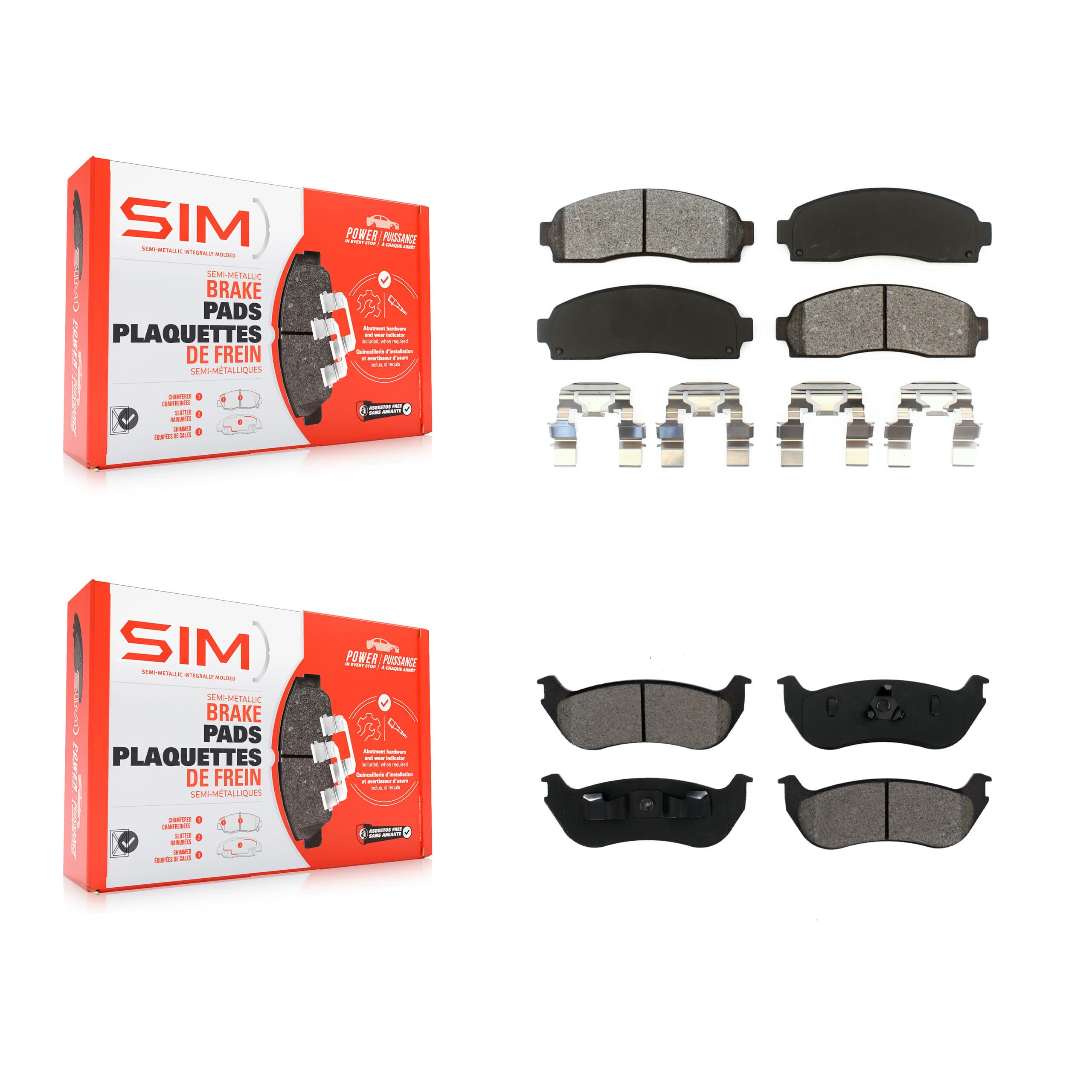 SIM - KSM-100358 - Front and Rear Disc Brake Pad Kits image 1