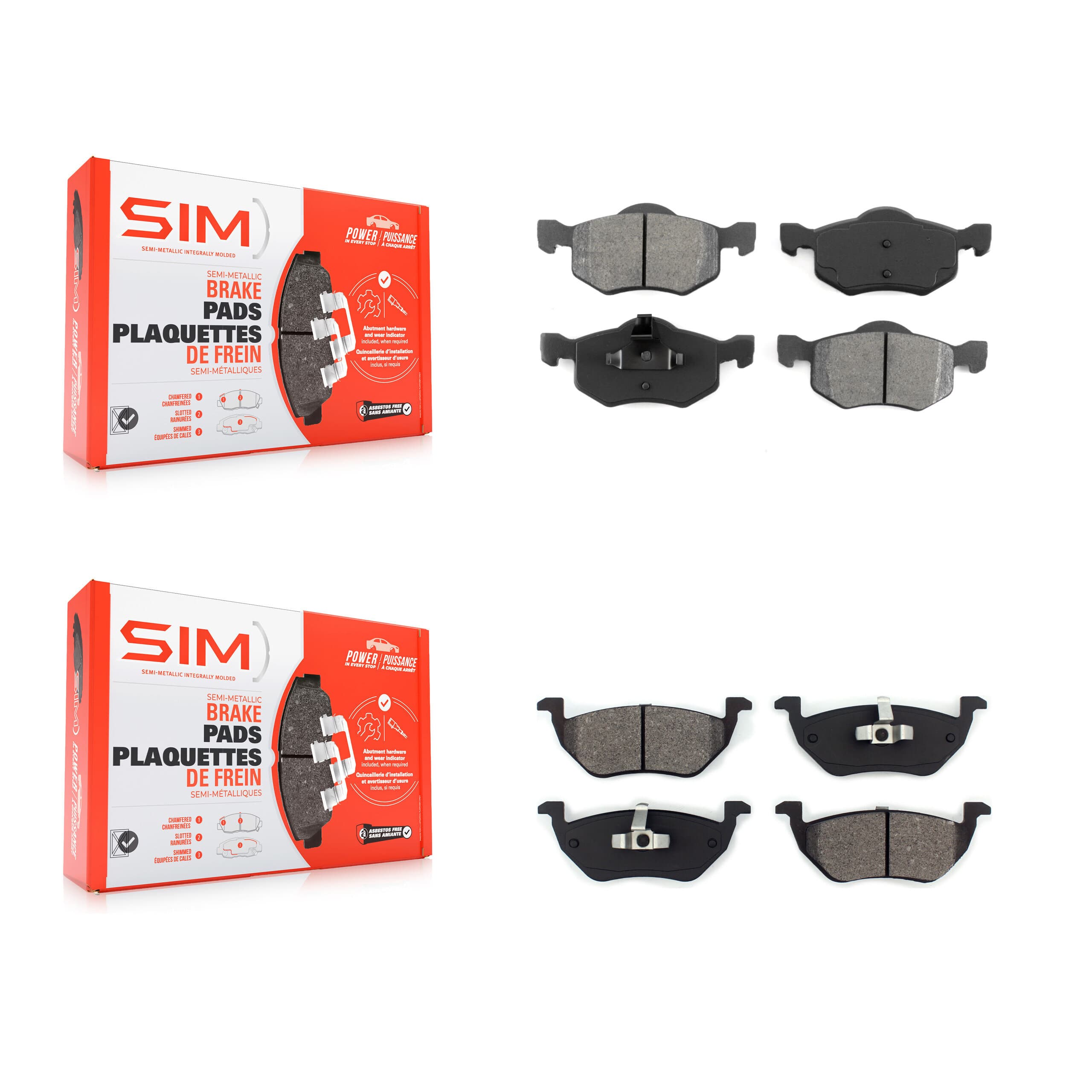 SIM - KSM-100367 - Front and Rear Disc Brake Pad Kits image 1