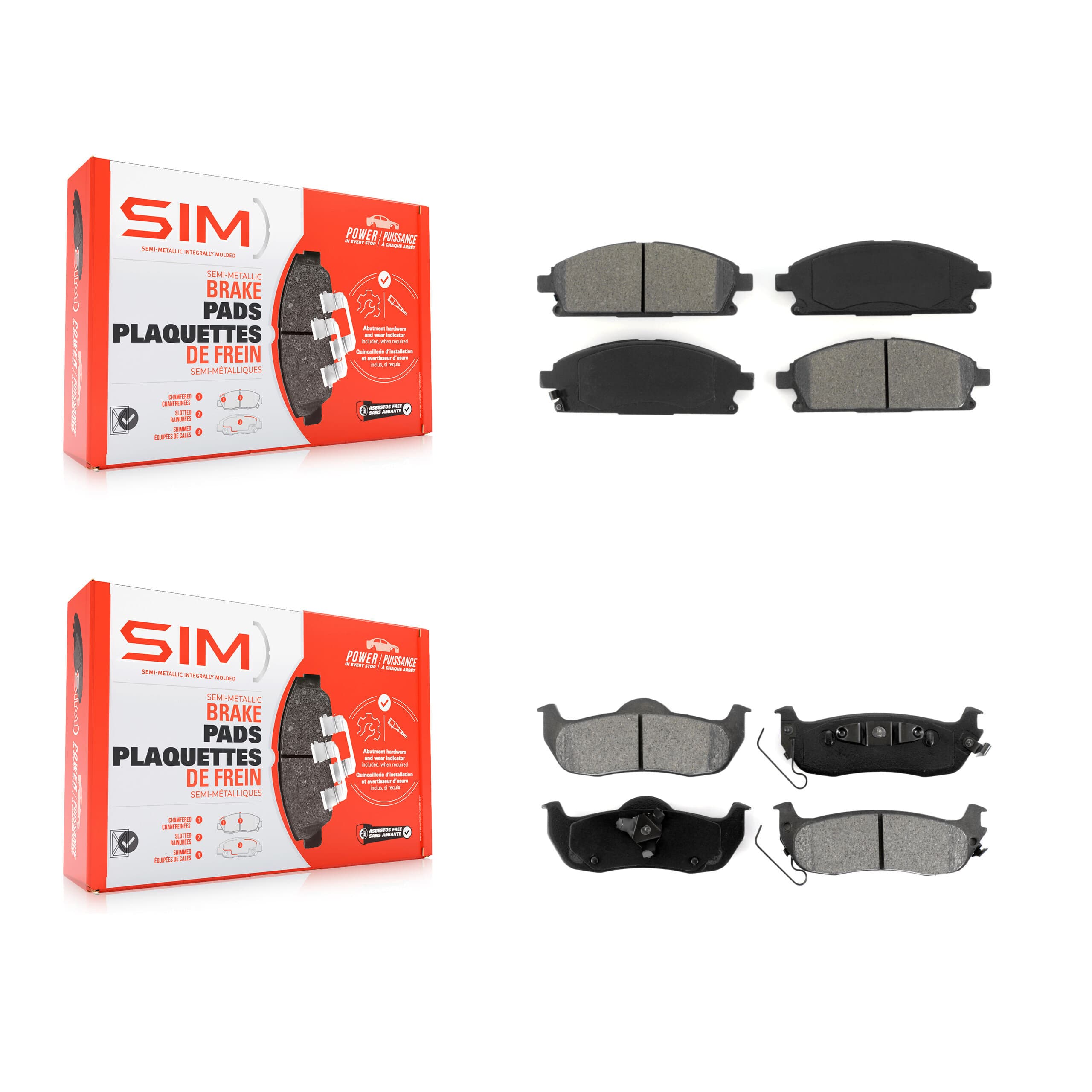 SIM - KSM-100373 - Front and Rear Disc Brake Pad Kits image 1