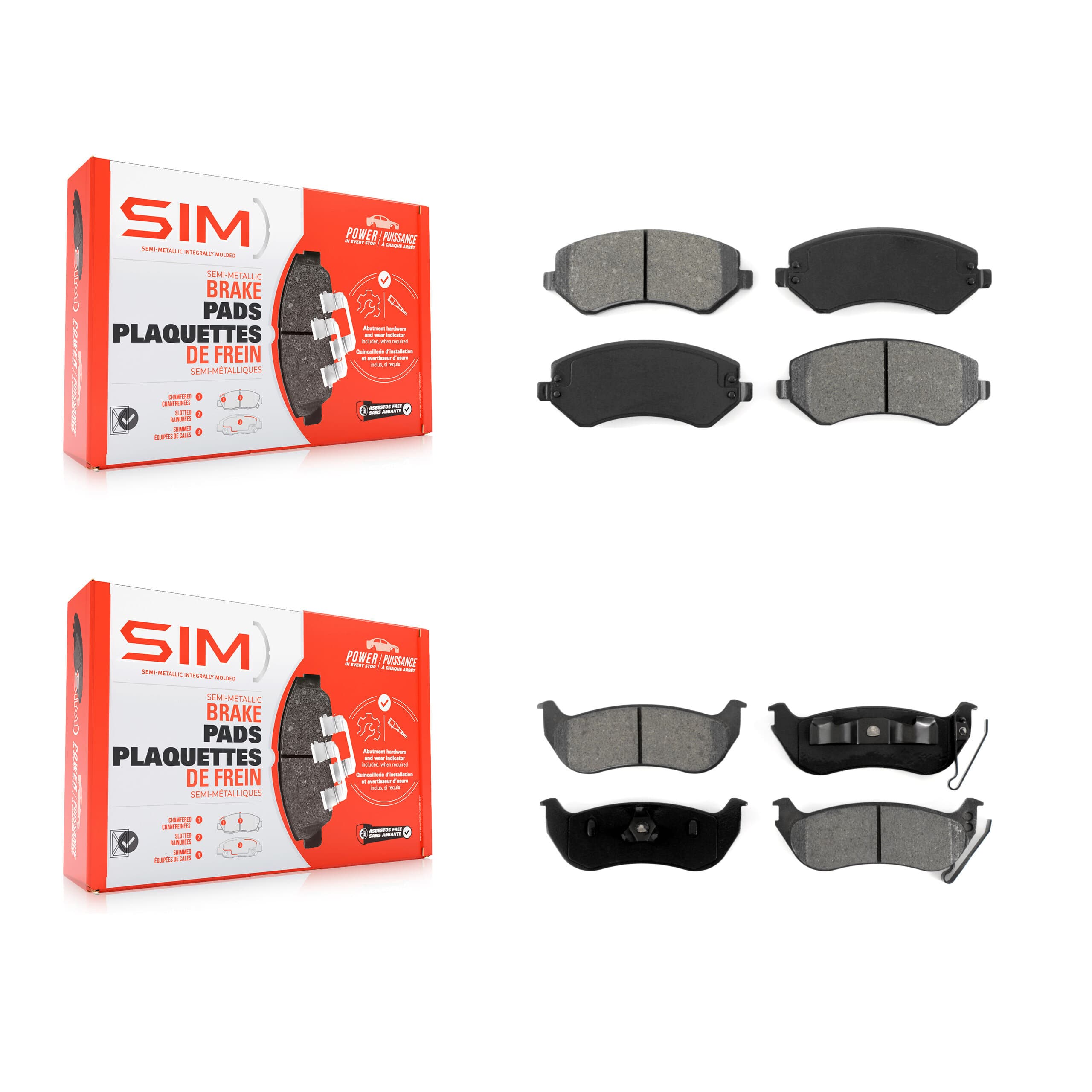 SIM - KSM-100377 - Front and Rear Disc Brake Pad Kits image 1