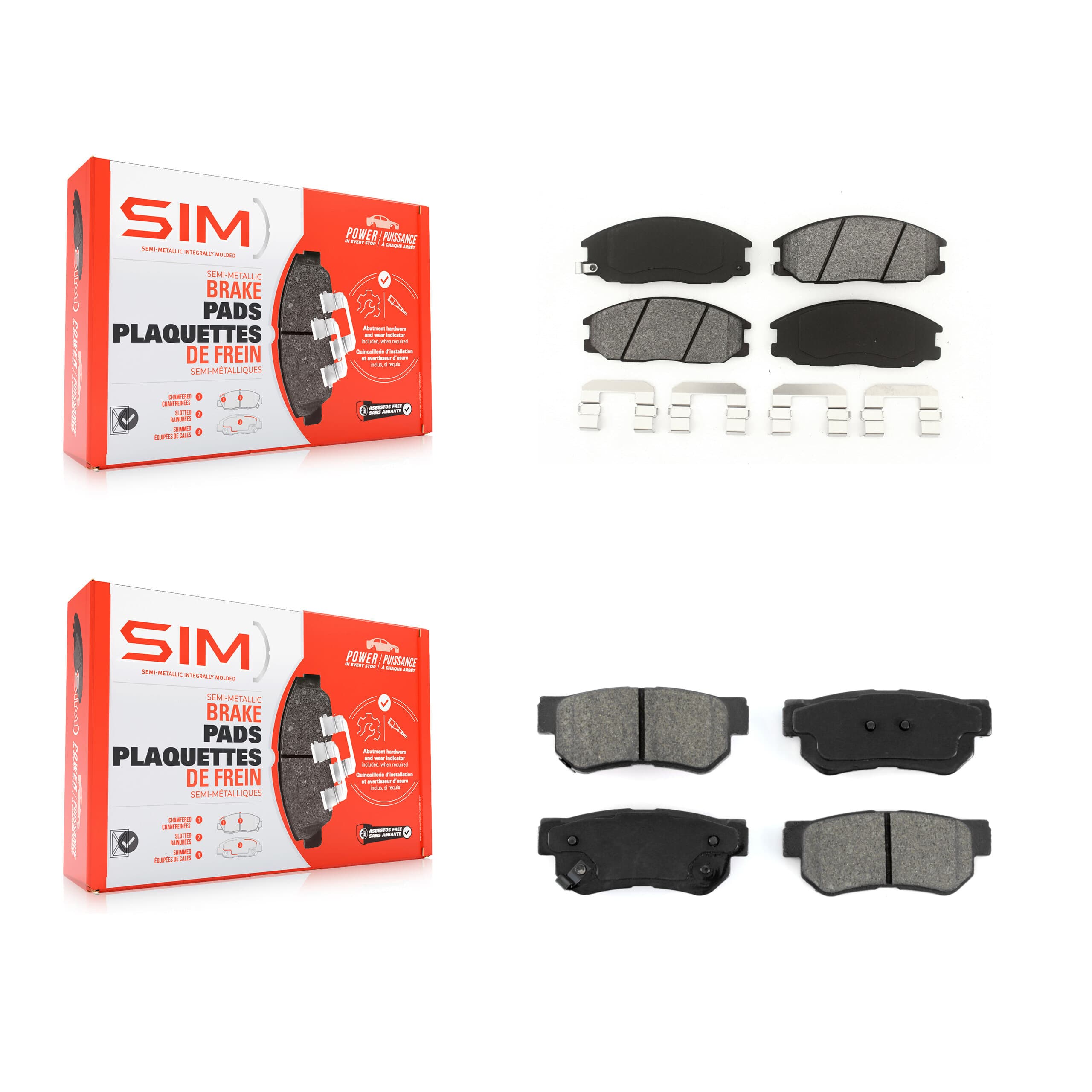 SIM - KSM-100379 - Front and Rear Disc Brake Pad Kits image 1