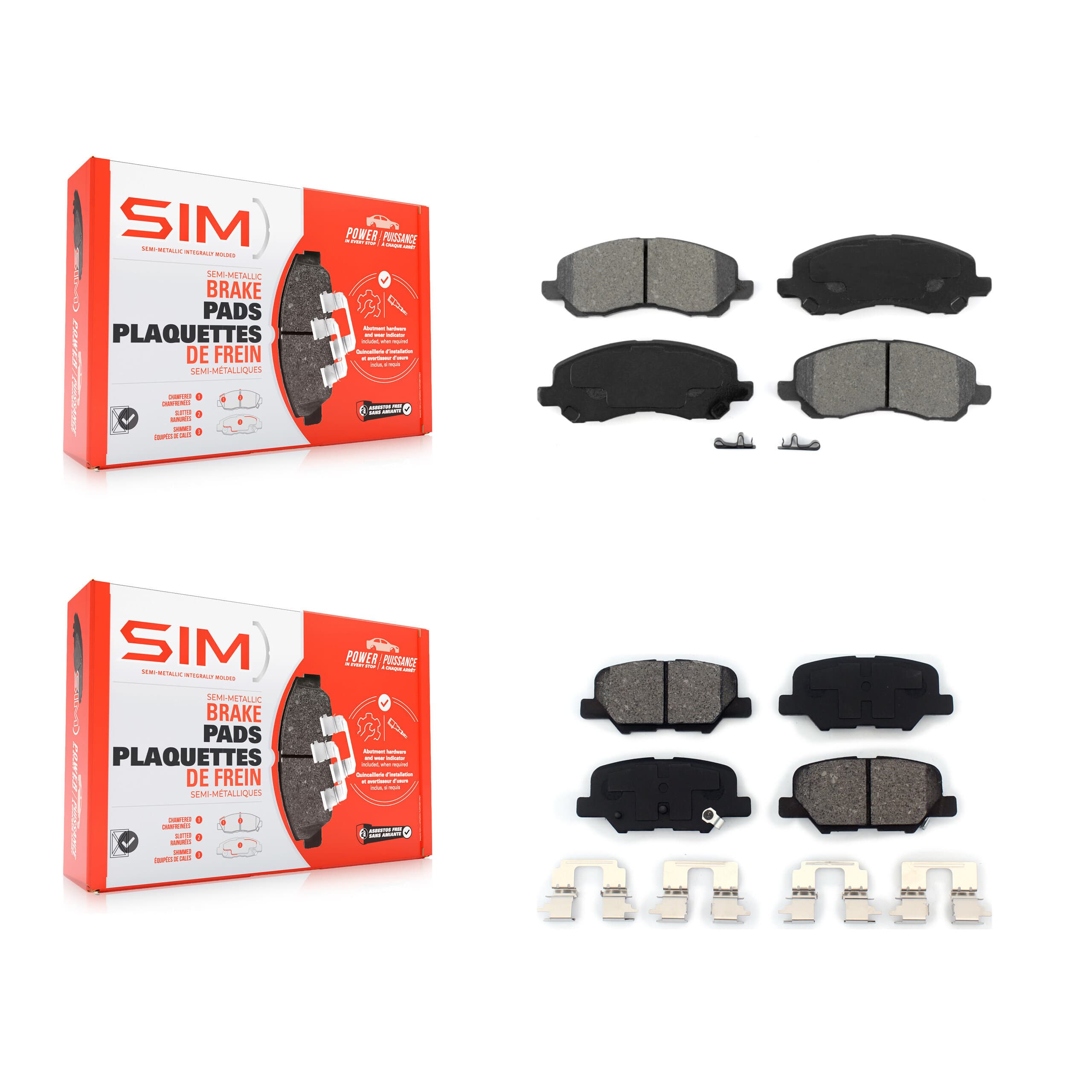 SIM - KSM-100382 - Front and Rear Disc Brake Pad Kits image 1